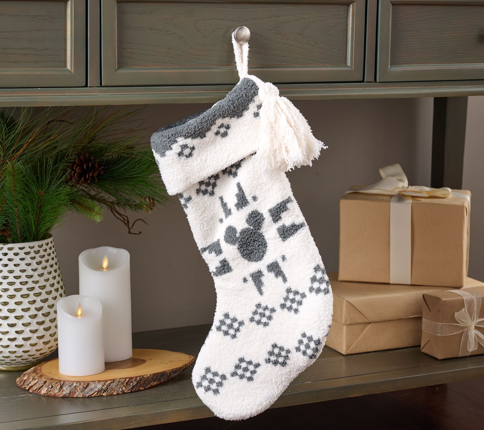 "As Is" Barefoot Dreams CozyChic Disney Mickey Fair Isle Stocking