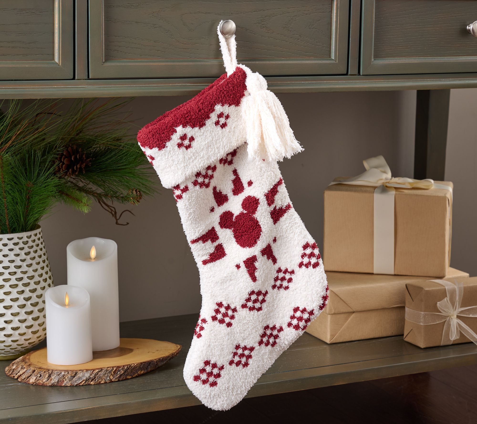 "As Is" Barefoot Dreams CozyChic Disney Mickey Fair Isle Stocking