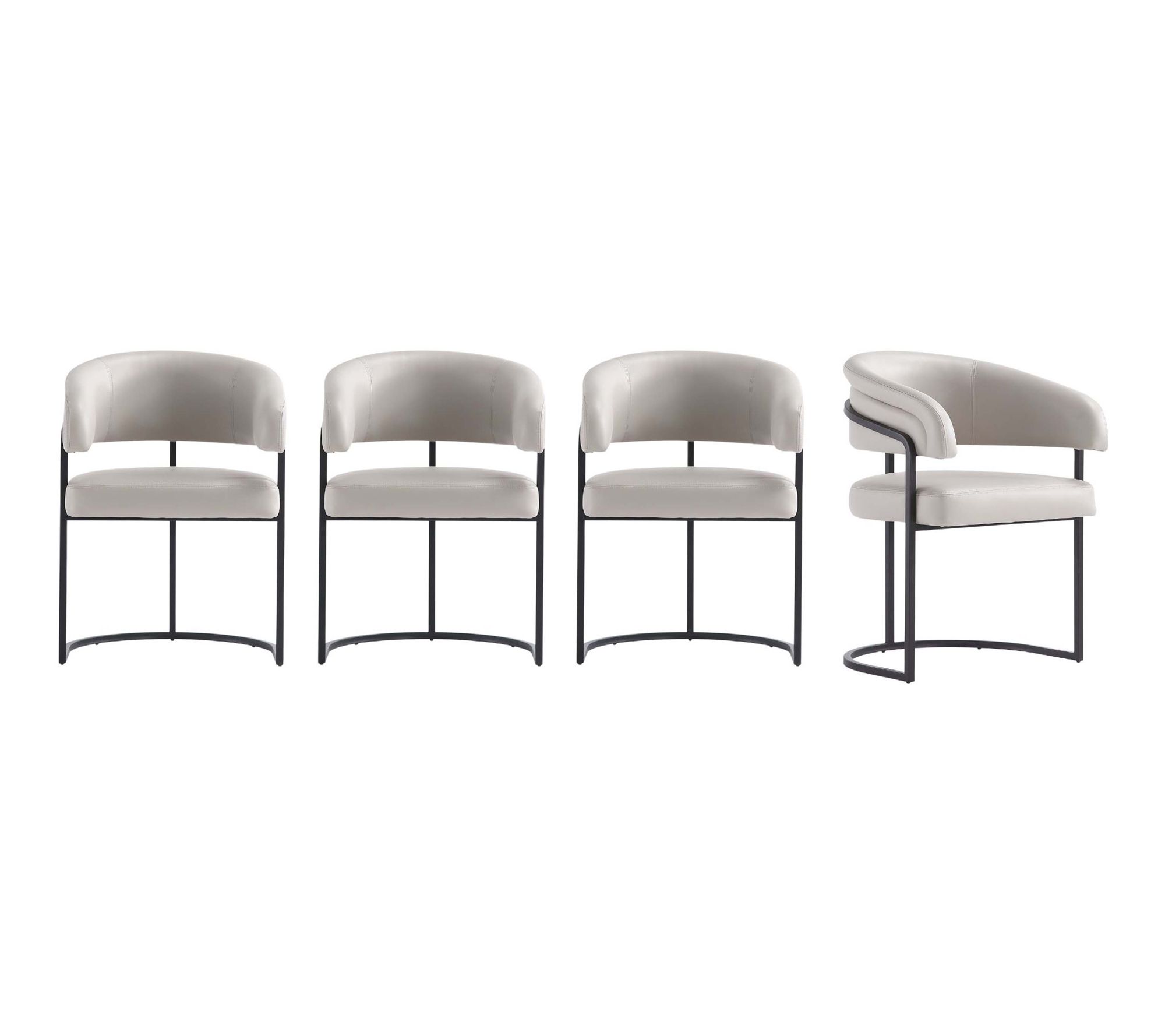 Manhattan Comfort Augusta Vegan Leather DiningChair- Set of 4