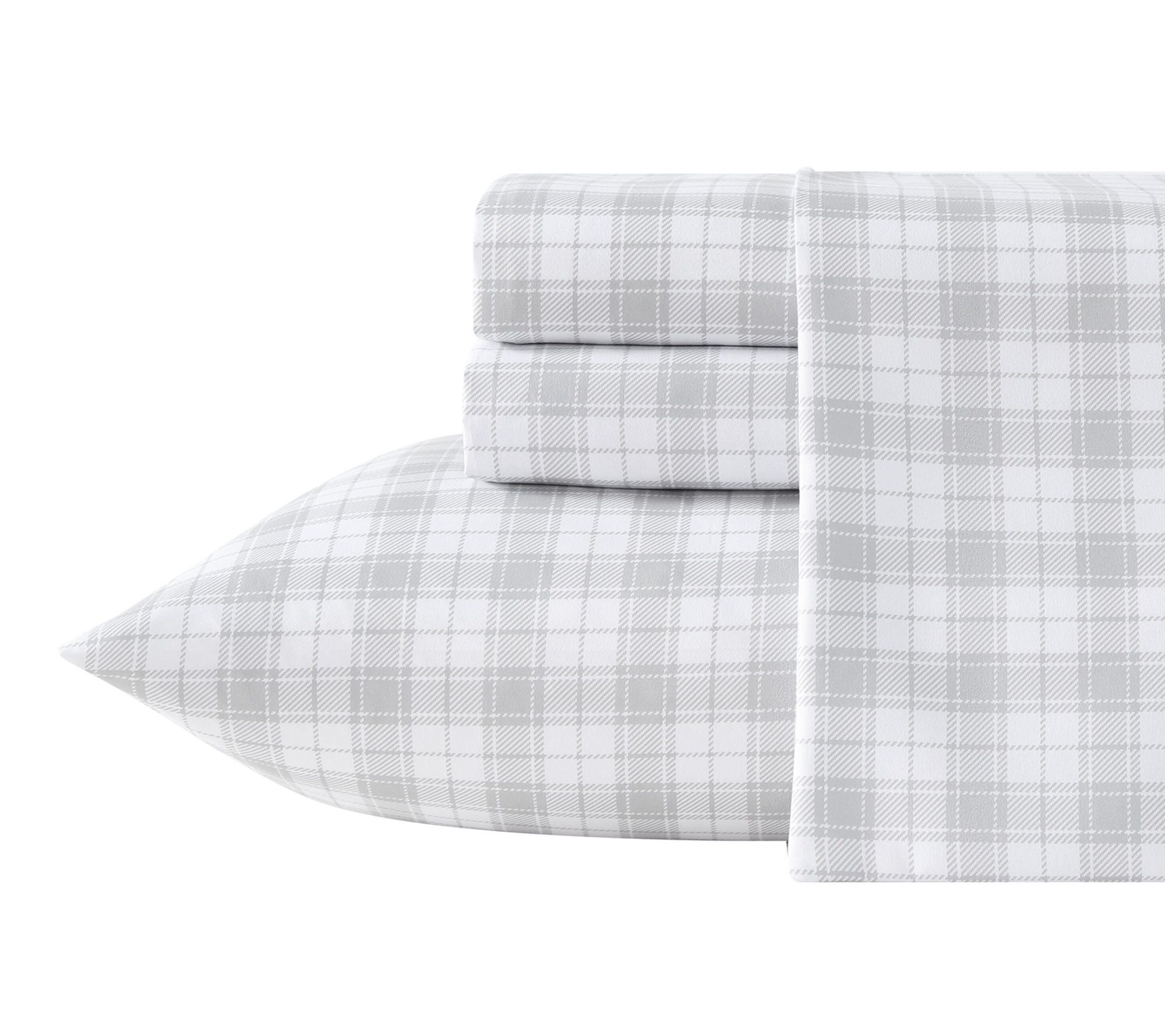 Eddie Bauer Penstemon Plaid White/Grey Queen Sheet Set