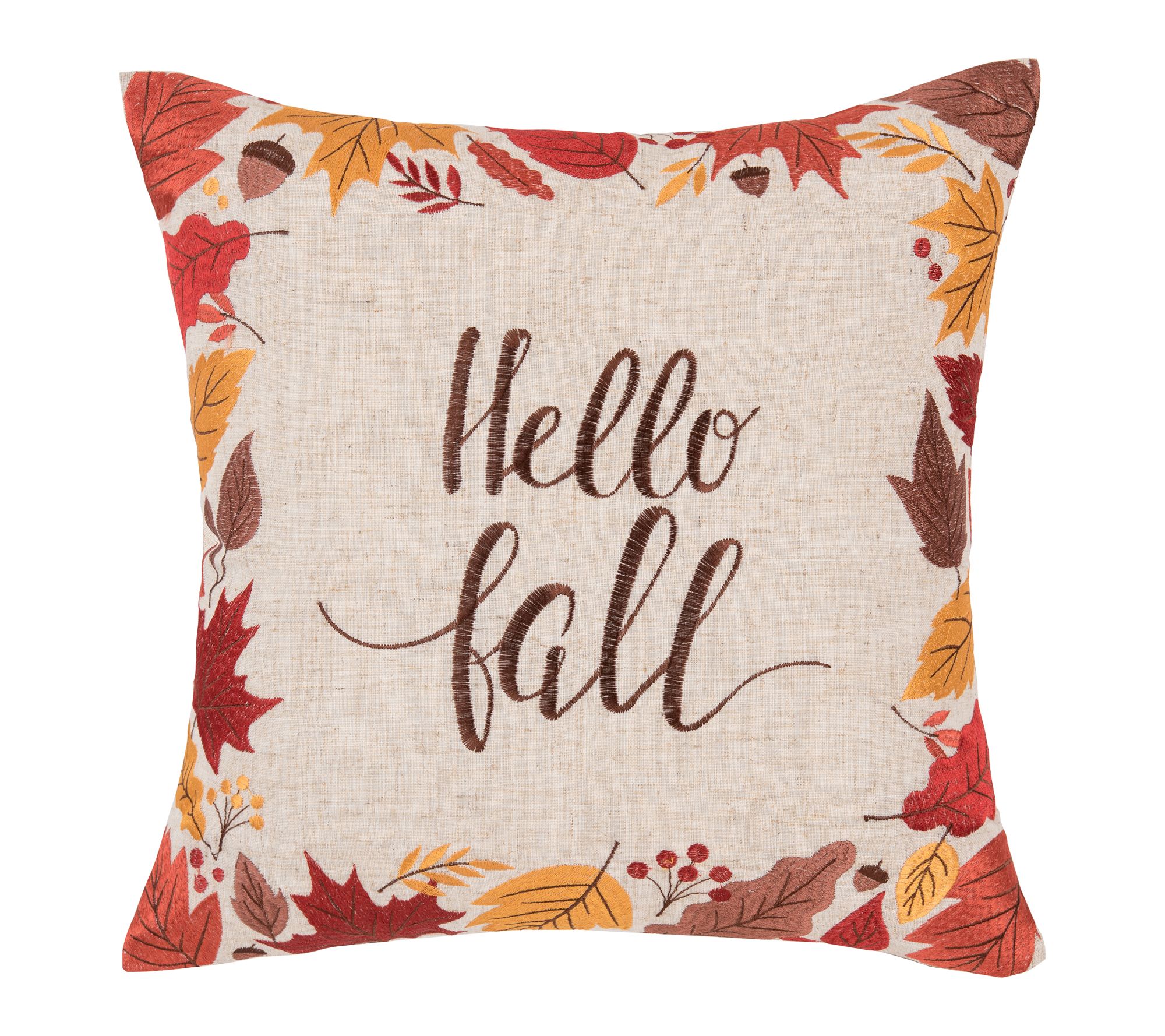 "Hello Fall" Throw Pillow   by Valerie