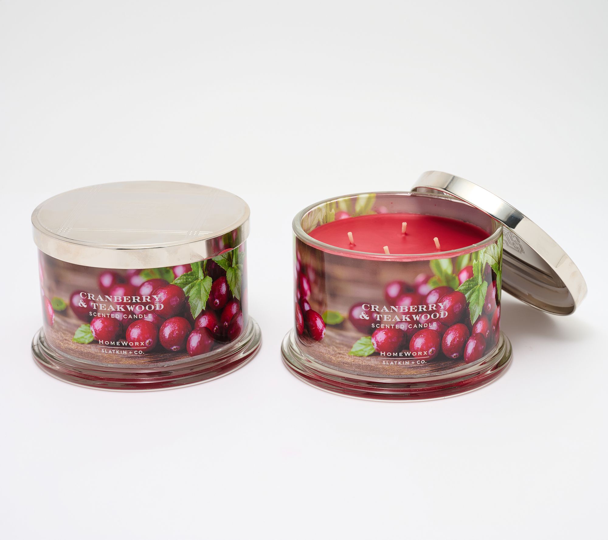 "As Is" HomeWorx by Slatkin + Co. S/2 18oz Teakwood Candle