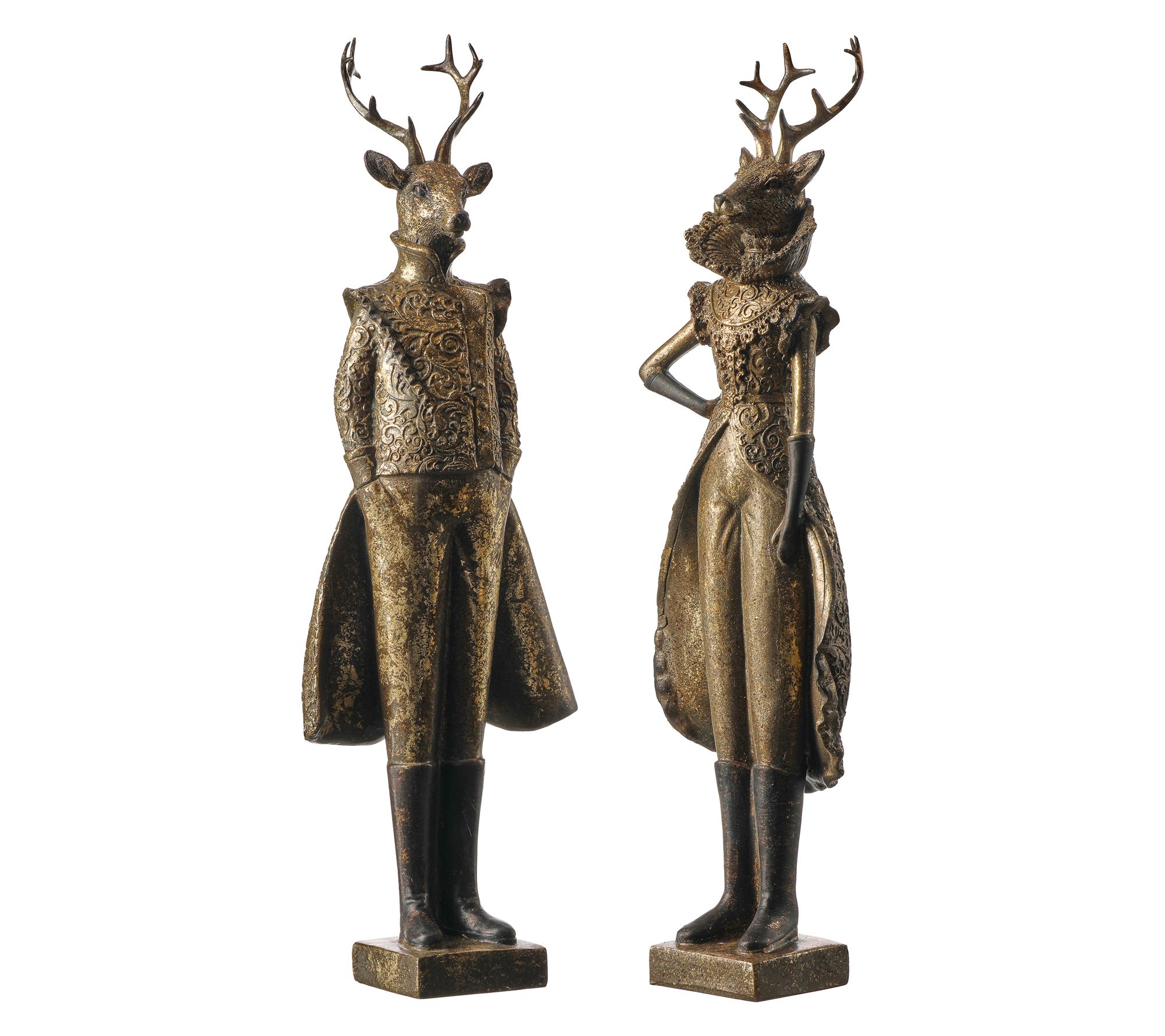 17.5" Resin Gentleman and Lady Deer Set of 2 by Valerie