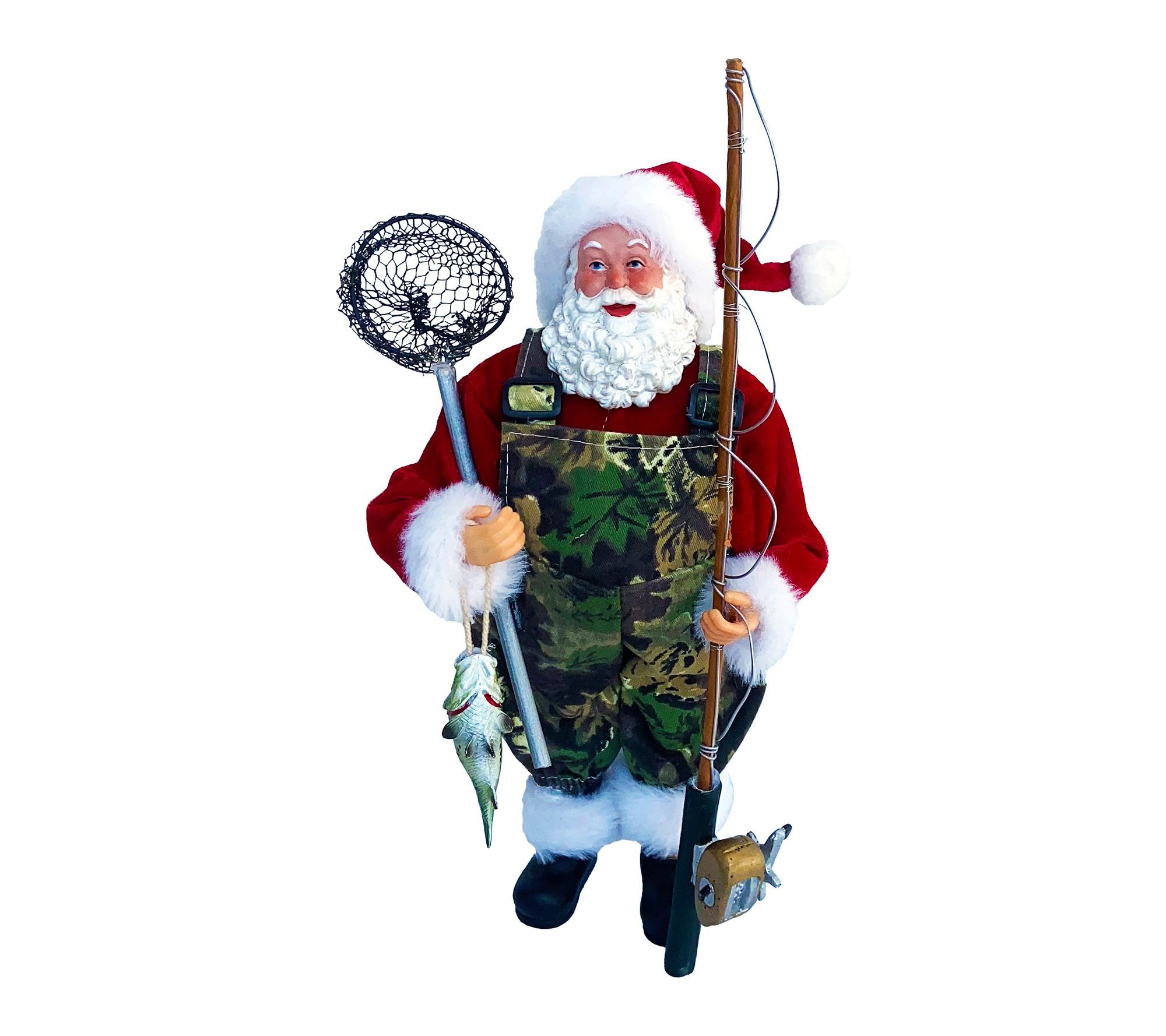 Santa's Workshop 12" Camo Fisherman Claus