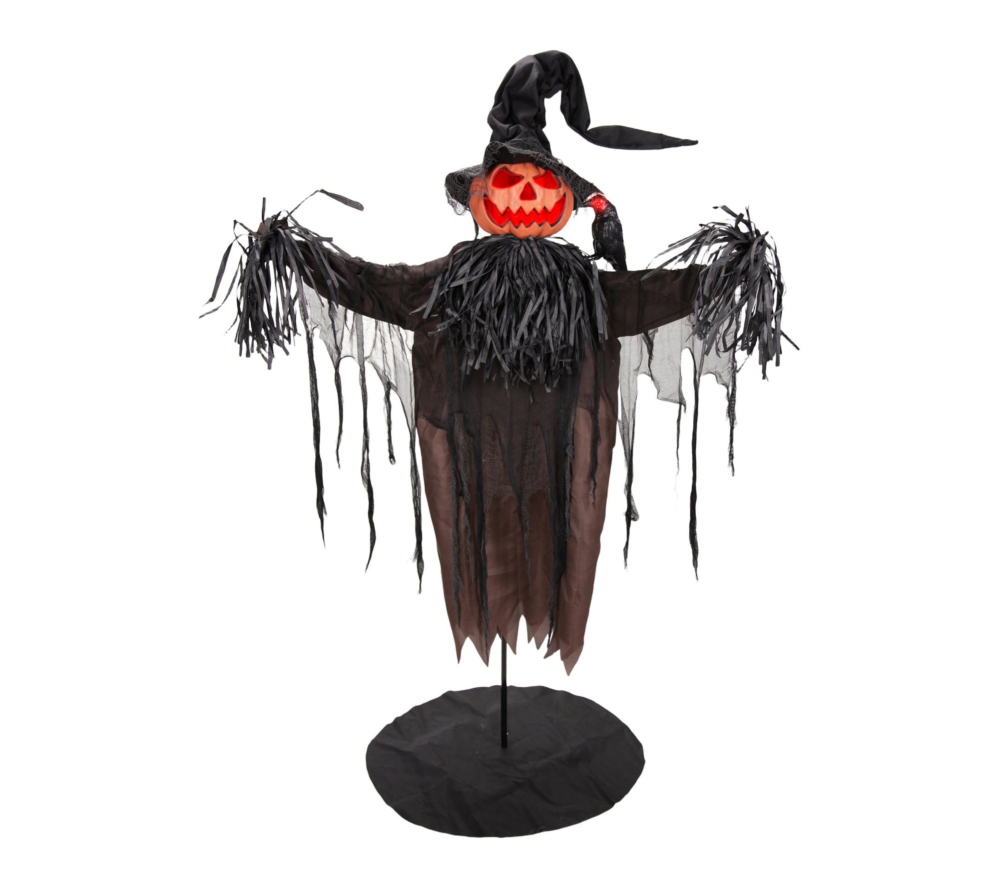 Haunted Hill Farm 6-Ft. Scarecrow Animatronic with Crow