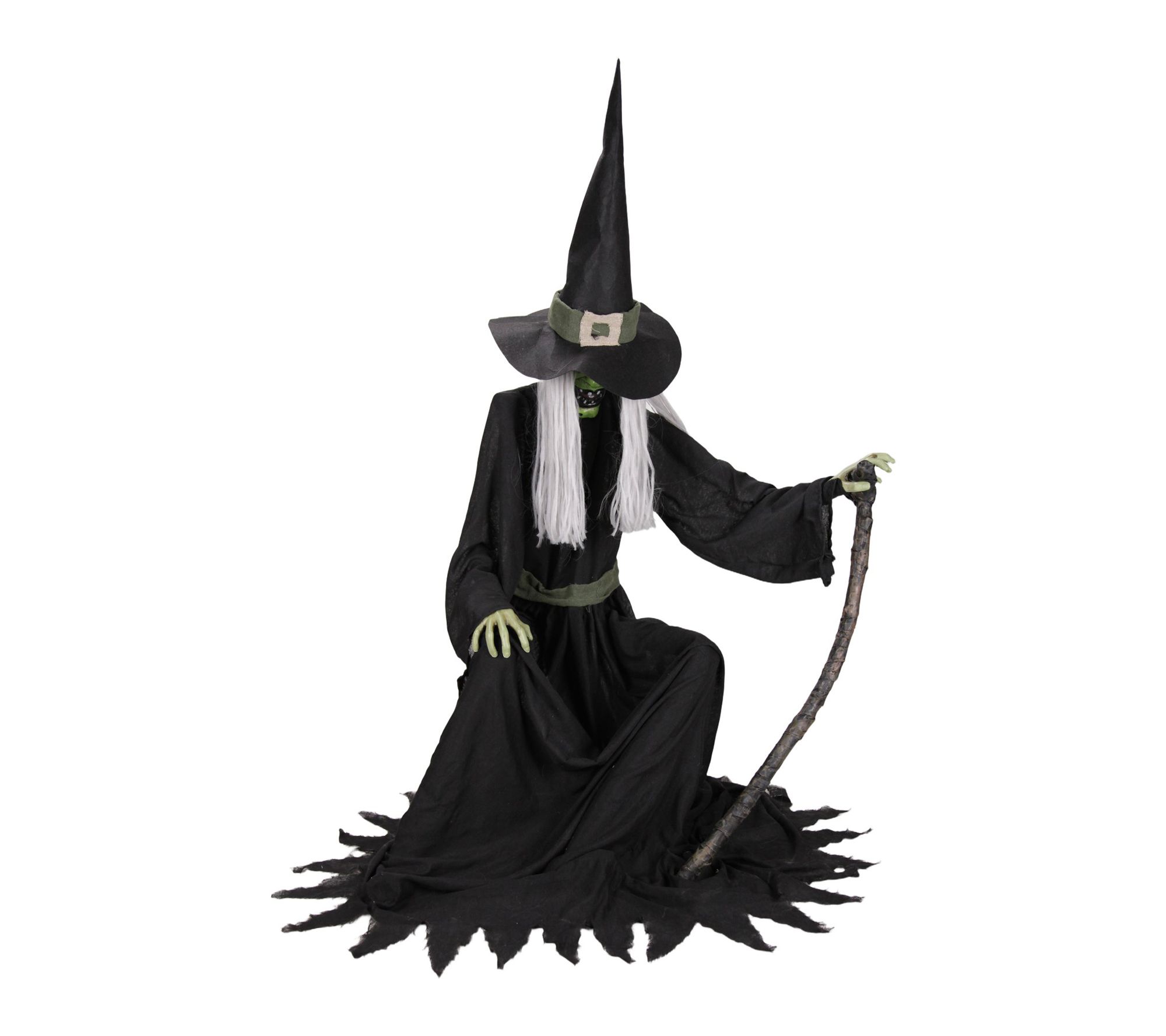 Haunted Hill Farm 4.3-Ft. Animated Sitting Witch Animatronic
