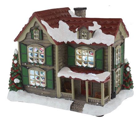 Twas the Night Before Christmas Lit House with Recorded Story - QVC.com