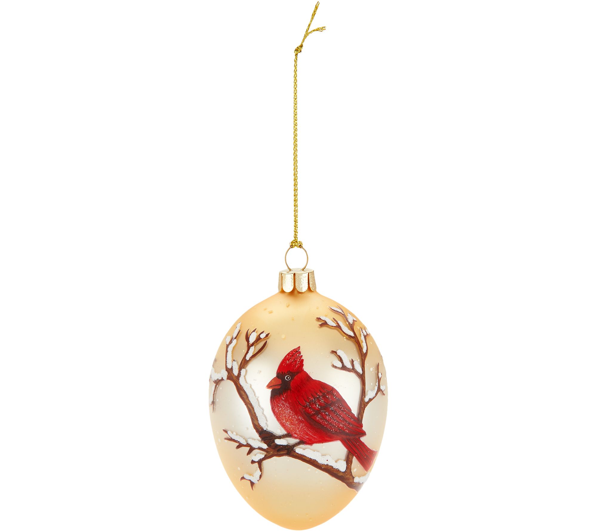 David Dangle Home Collection S/4 Birds in the Snow Glass Egg Ornaments