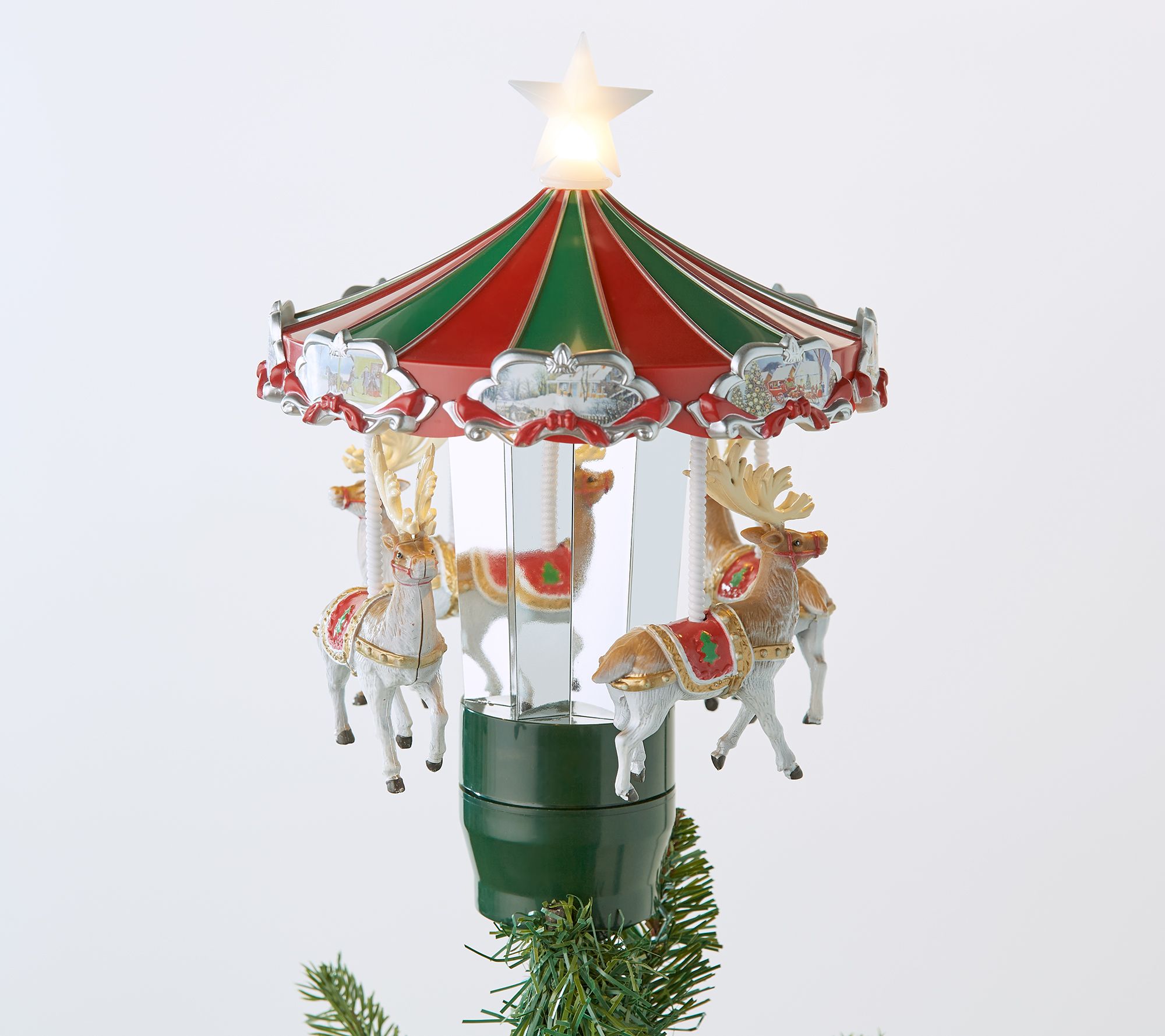 Mr. Christmas Animated Carousel Tree Topper 