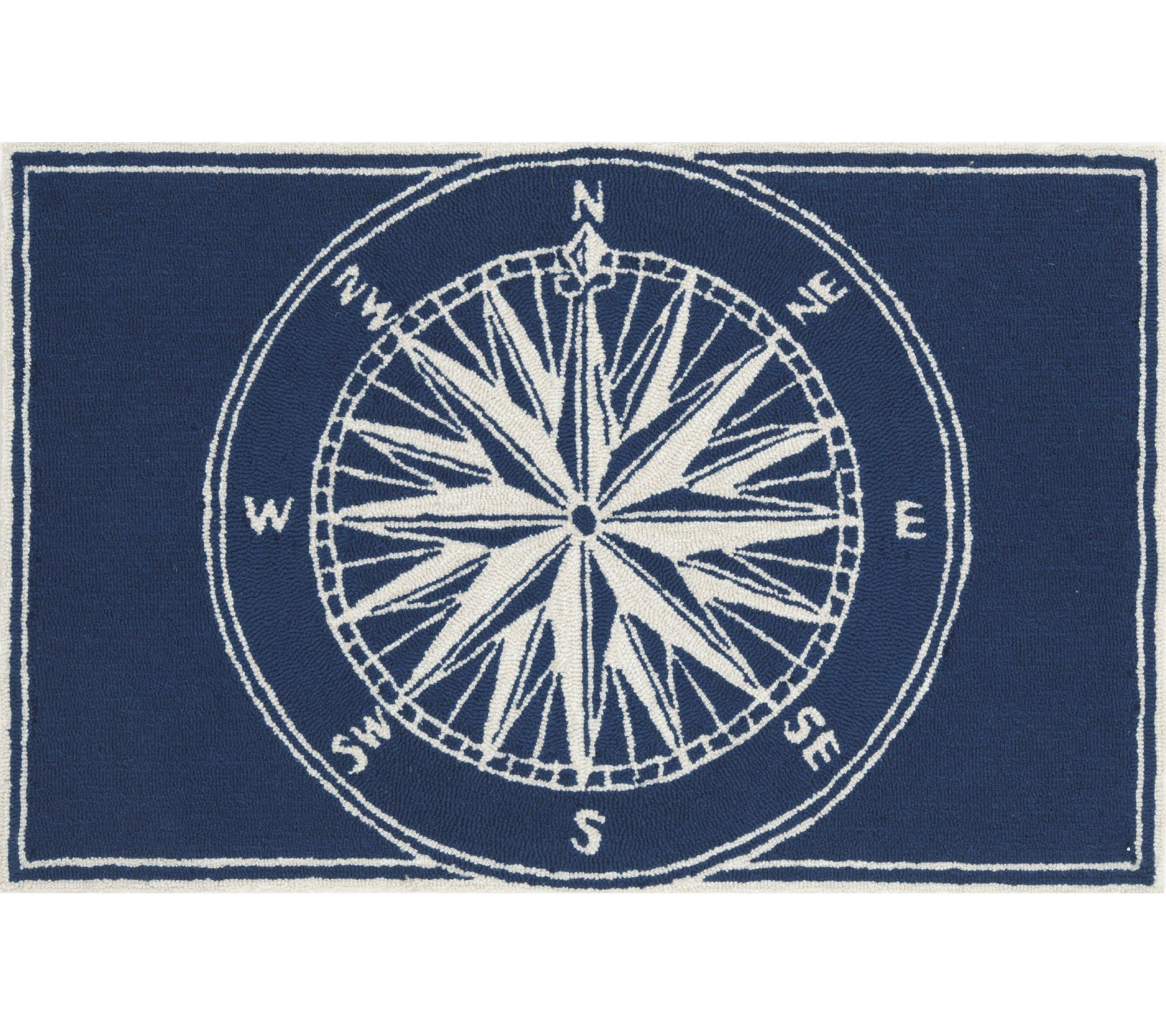 Liora Manne Frontporch Compass Rug Navy 24" x 36"