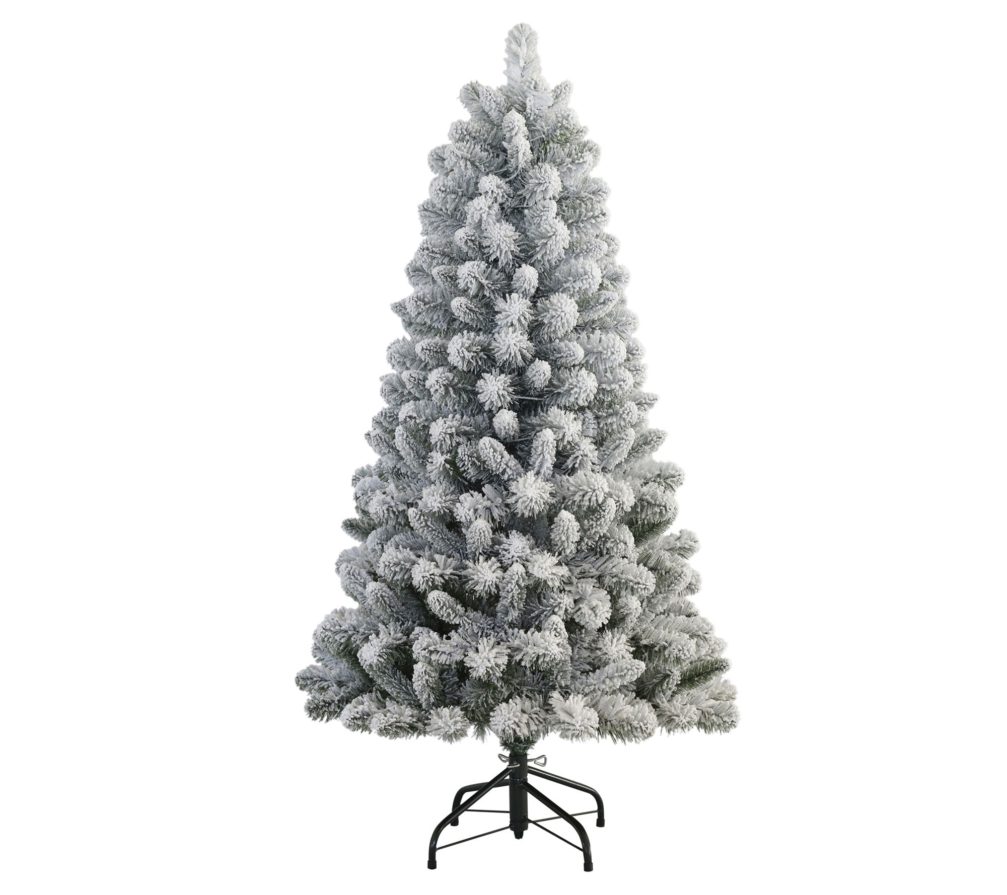 Puleo 4.5 Flocked Virginia Pine Christmas Tree with Stand - QVC.com