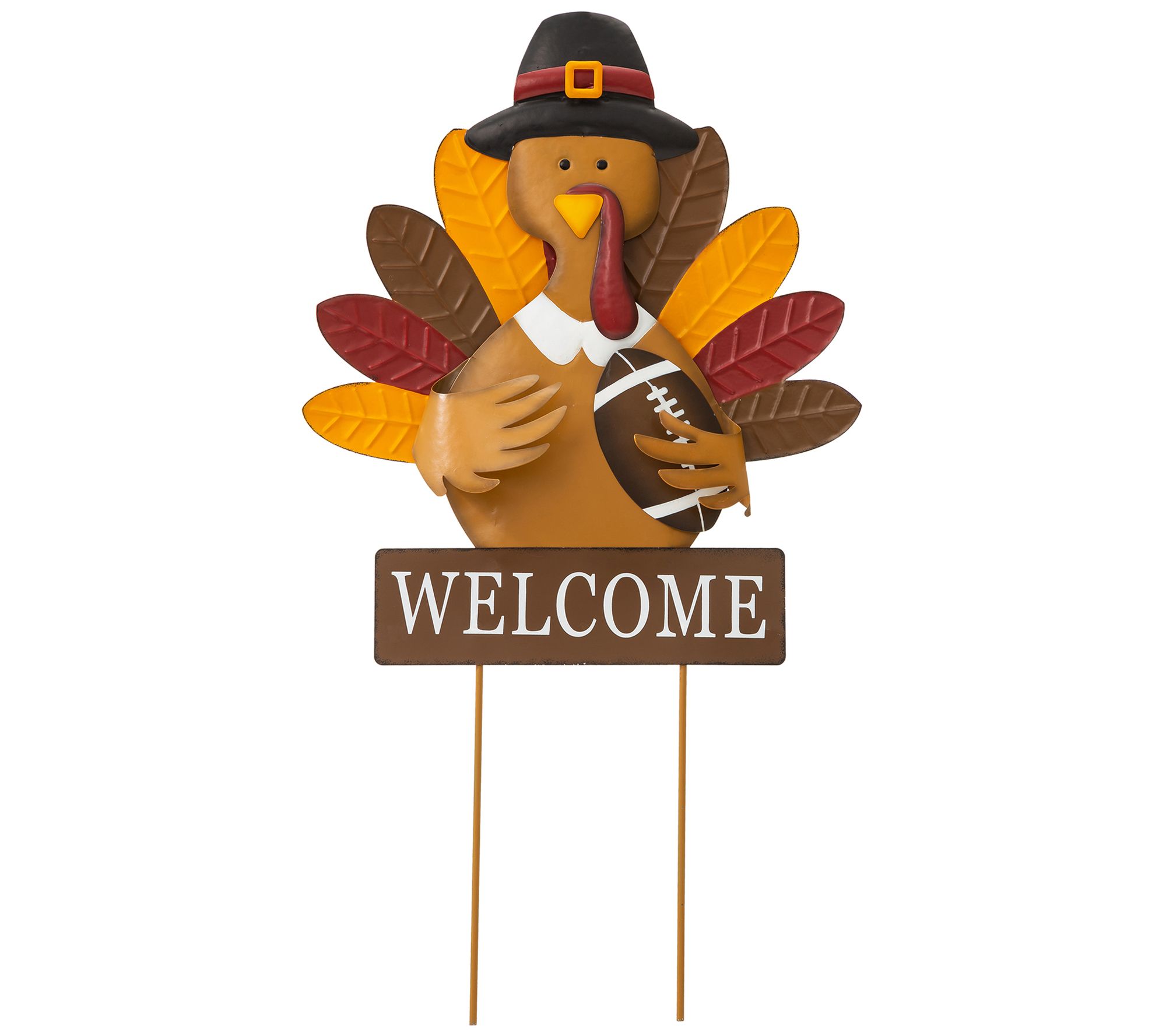 Glitzhome WELCOME Thanksgiving Turkey 30" Yardawn Stake