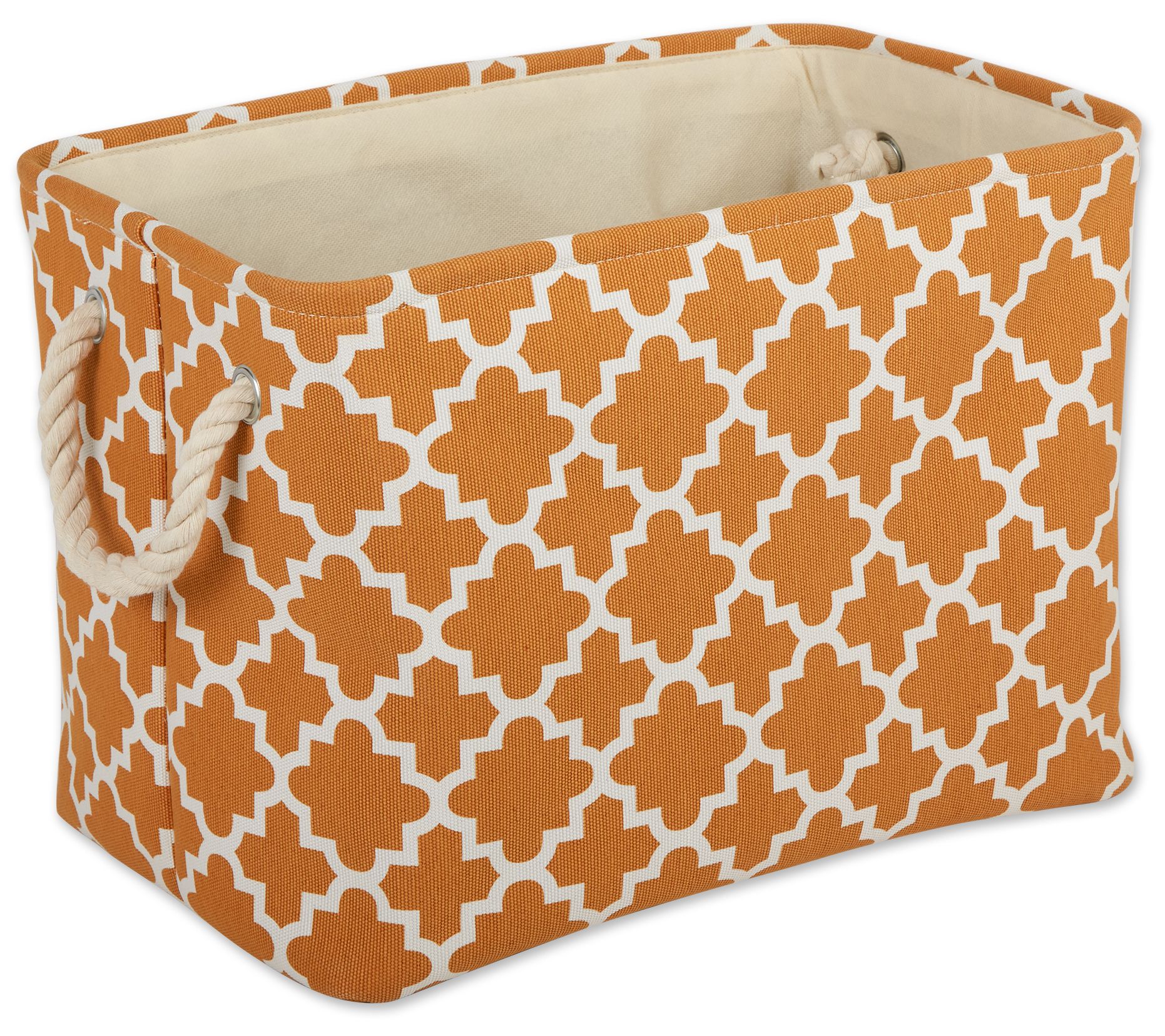 Design Imports Polyester Bin Lattice  Rectangle Medium