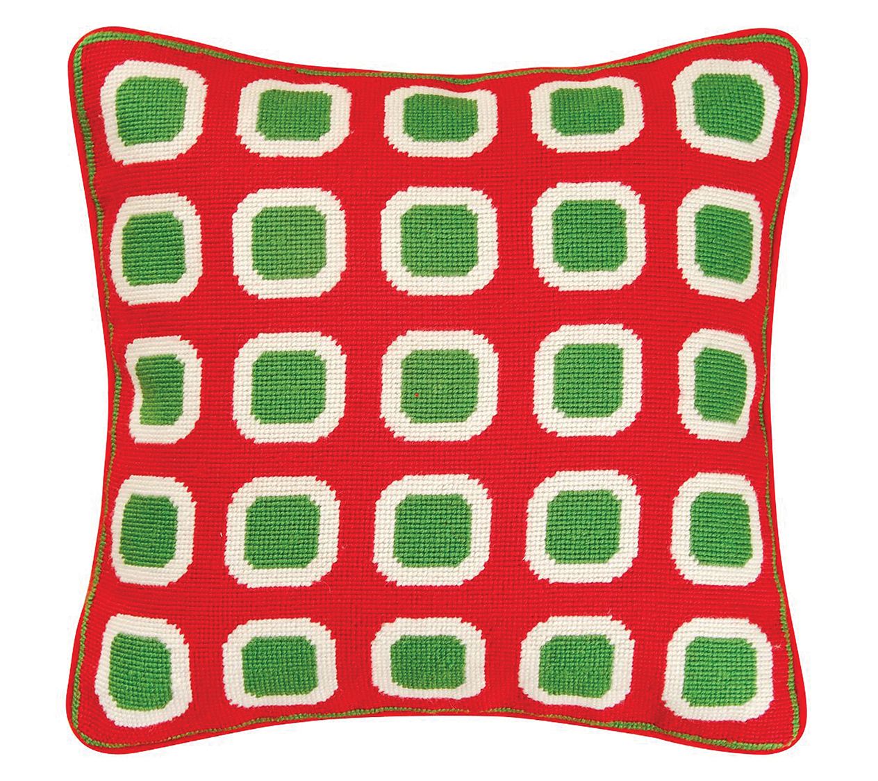 Christmas Block Needlepoint Pillow