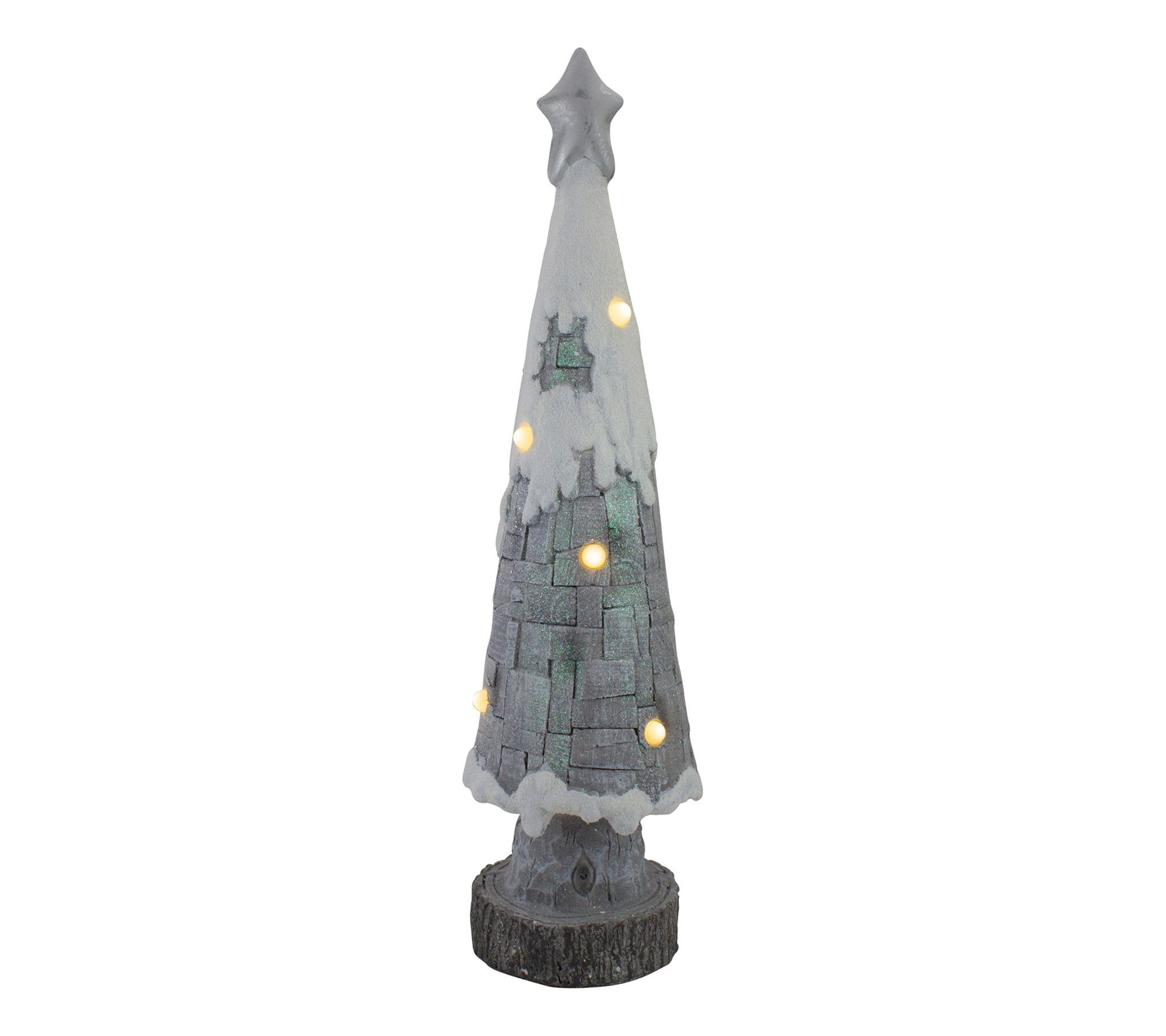 Northlight 29" LED Lighted Gray and White Tabletop Tree
