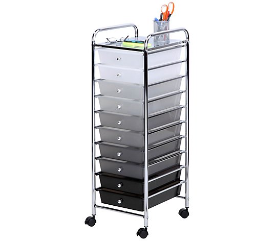 Honey-Can-Do Rolling 10-Drawer Craft Storage Cart, Shaded