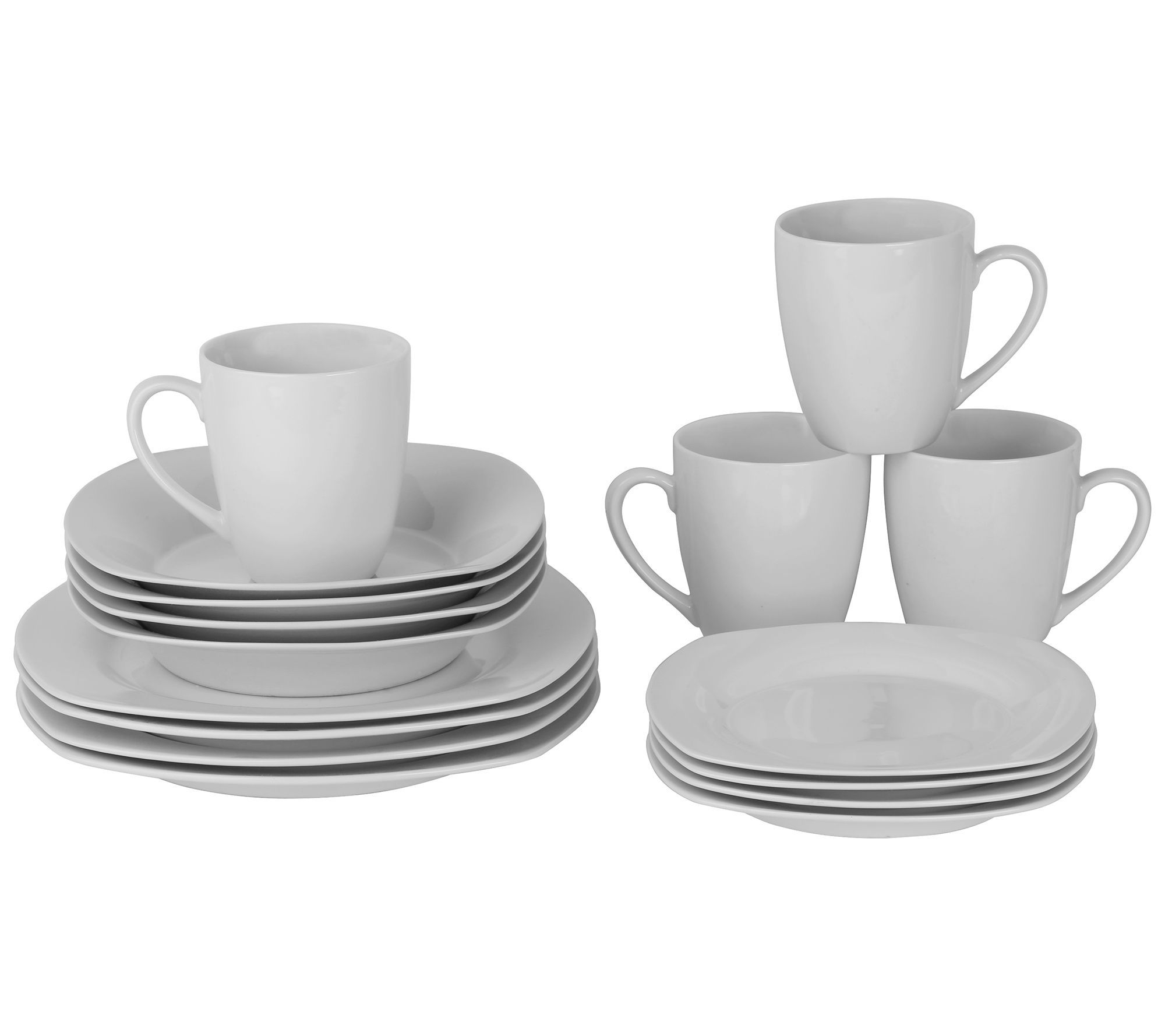 10 Strawberry Street Simply Square 16-Pc Dinnerware Set