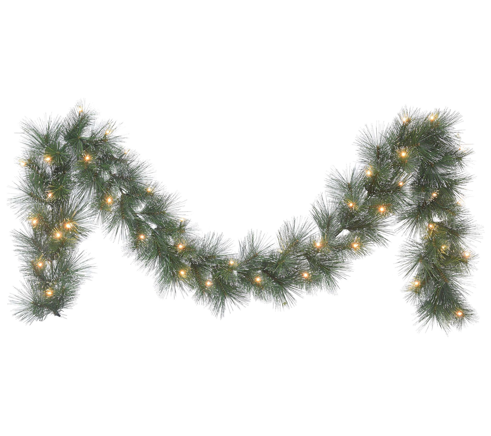 Puleo International 9 ft x 10 in B/O Glittery Garland LED
