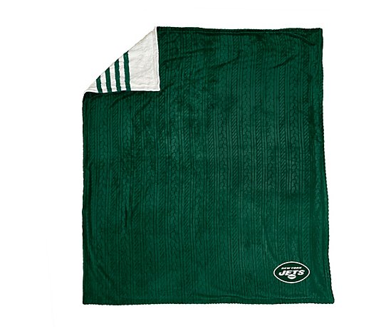 NFL Embossed Knit Sherpa Stripe Blanket