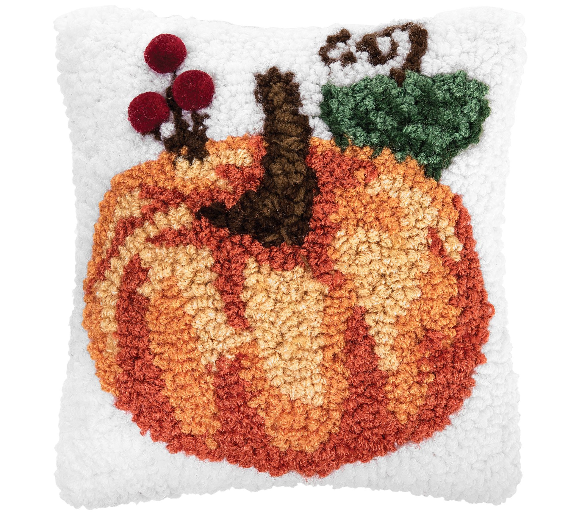 C&F Home 8" x 8" Pumpkin Hooked Petite Pillow