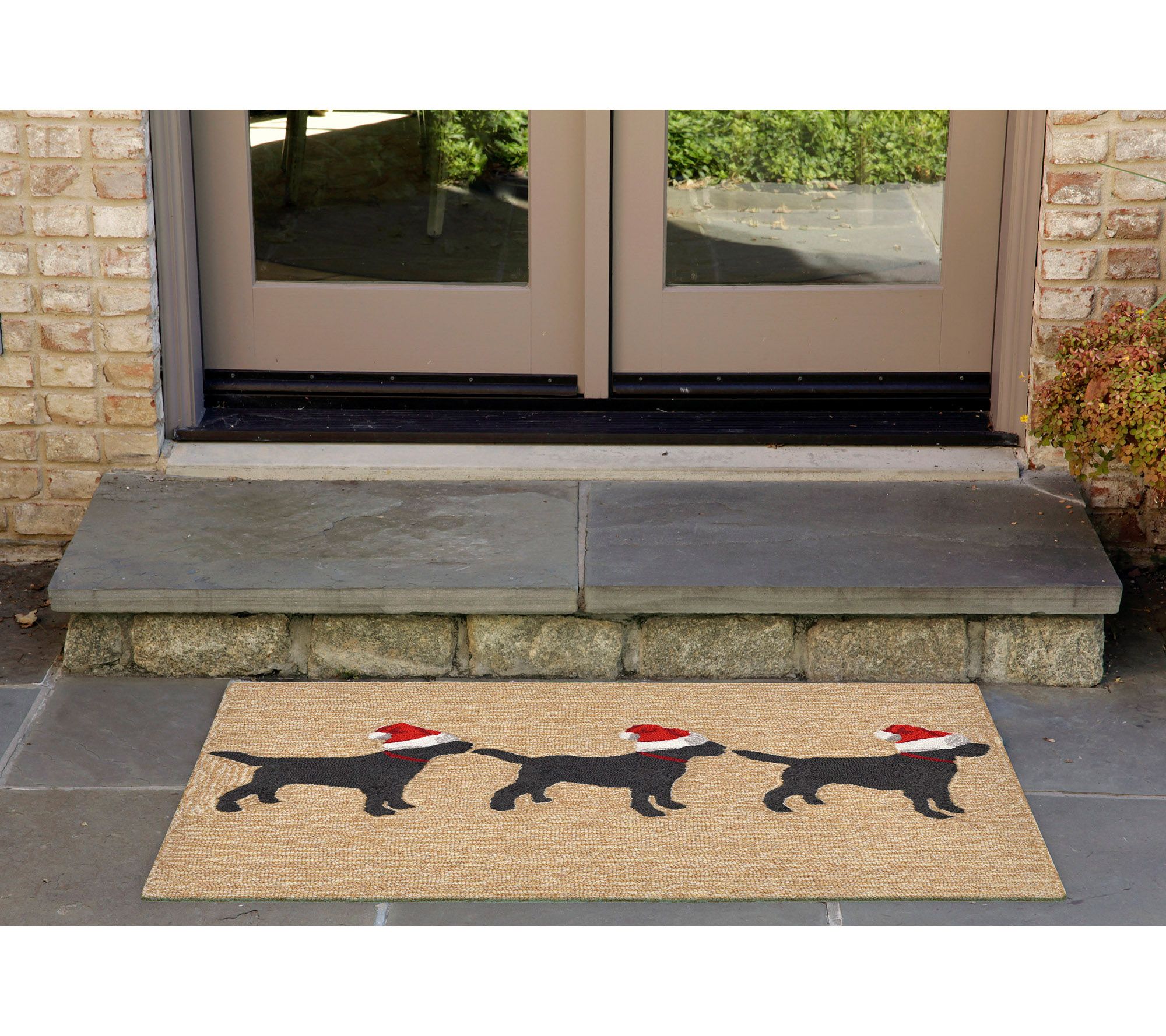 Liora Manne Frontporch 3 Dogs Christmas Indoor/Outdoor Rug