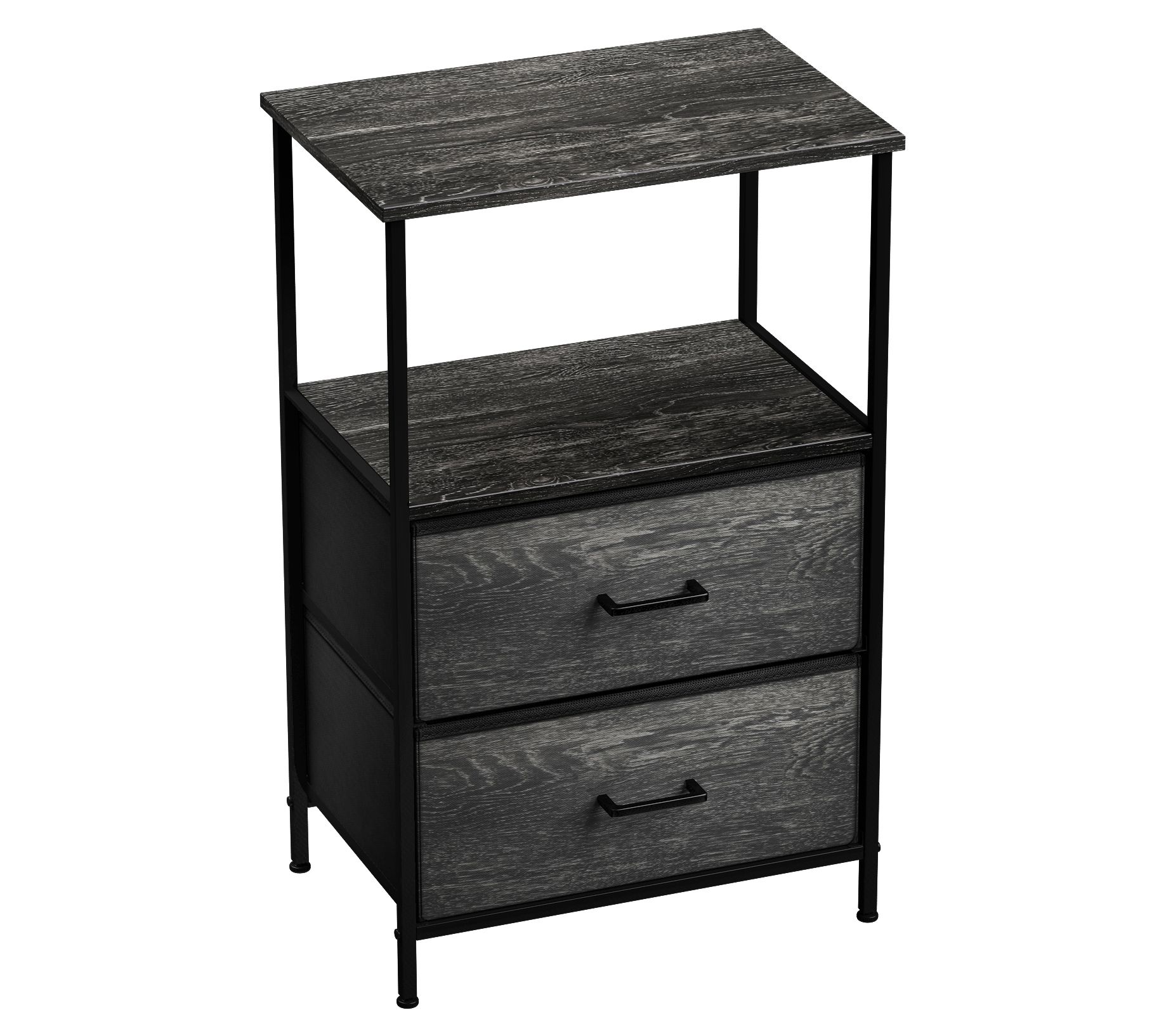 Sorbus Nightstand Dresser with 2 Faux-Wood Draw ers