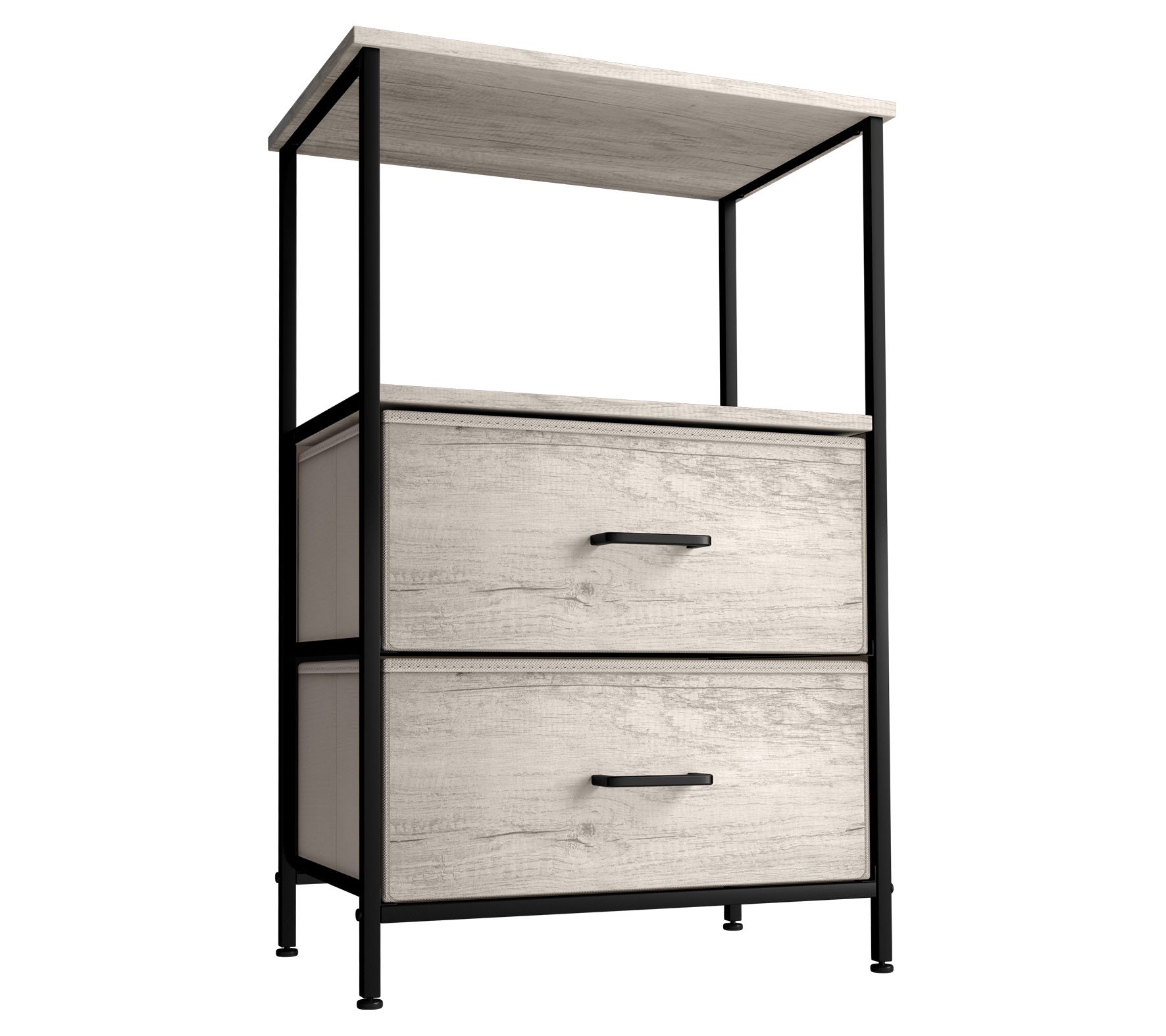 Sorbus Nightstand Dresser with 2 Faux-Wood Draw ers