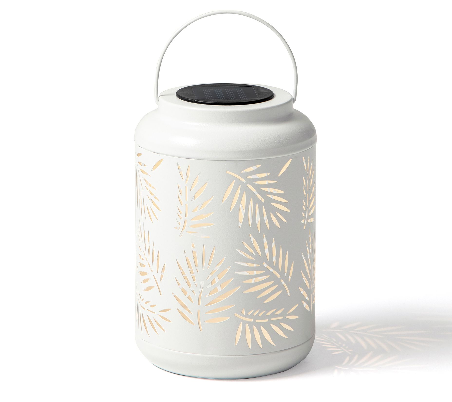 Glitzhome Leaf Cutout LED Solar Outdoor Hanging Lantern