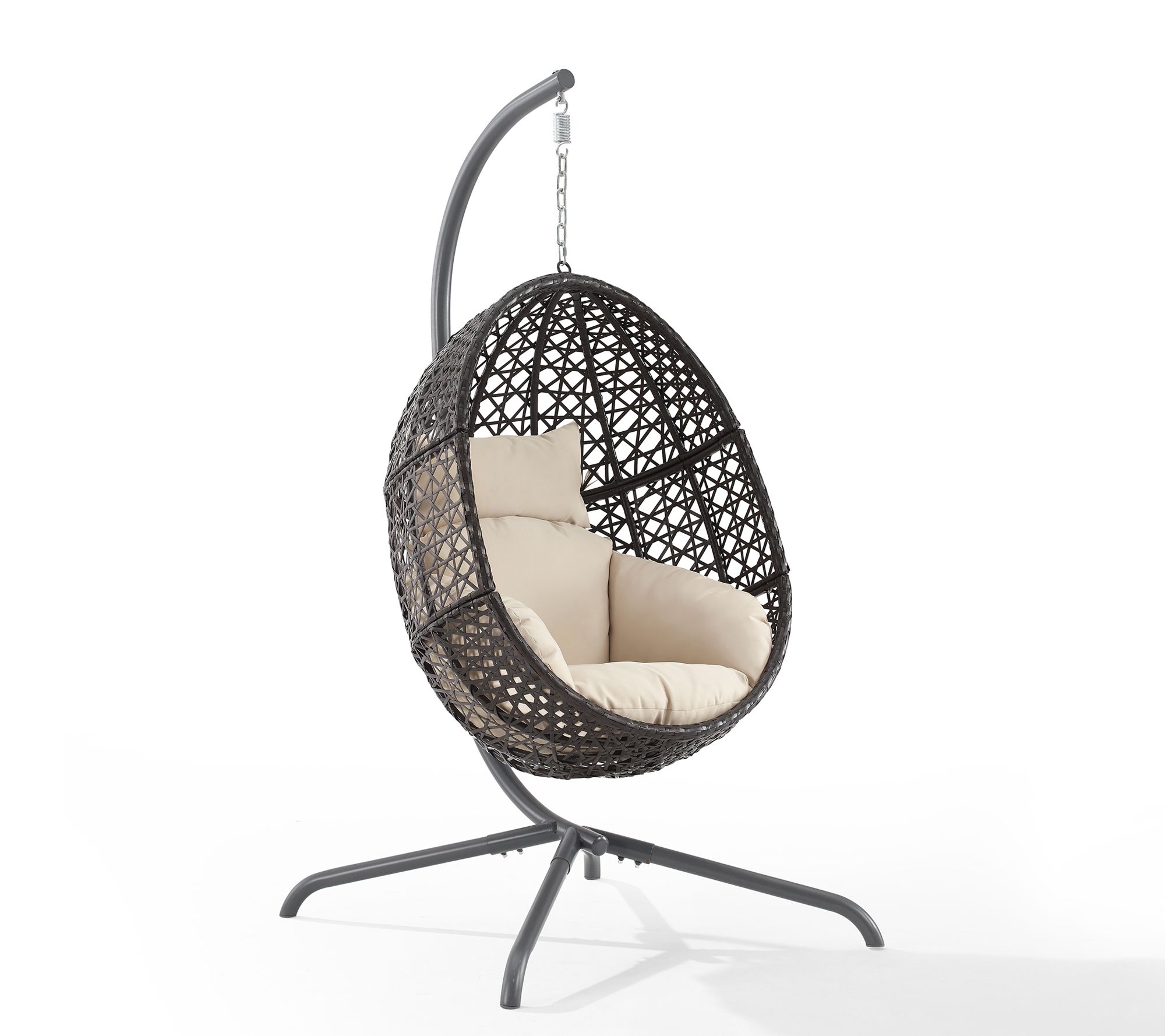 Crosley Calliope Indoor Outdoor Wicker Hanging Egg Chair QVC