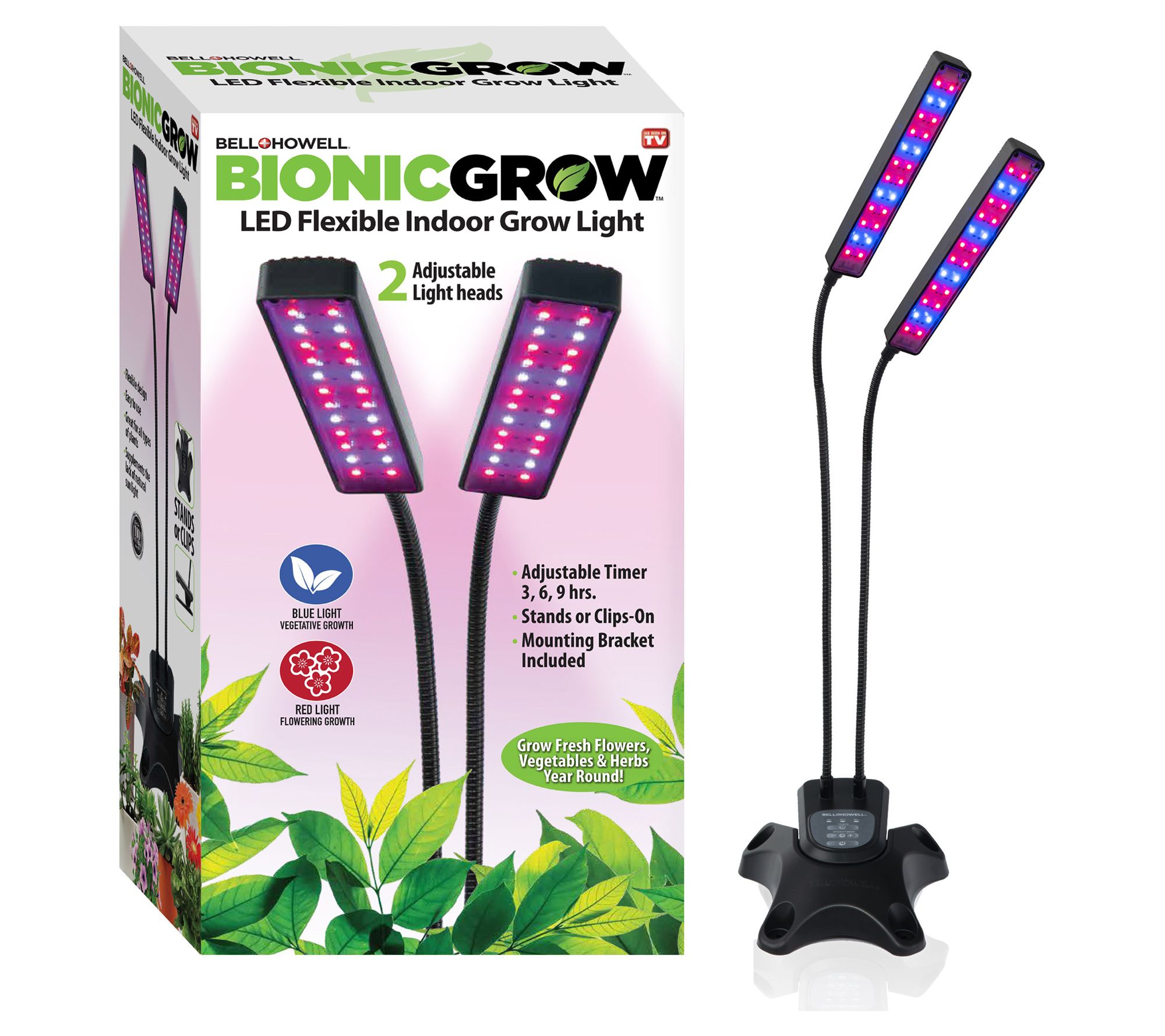 Bell + Howell Bionic Grow Flexible Indoor GrowLight 2 Heads