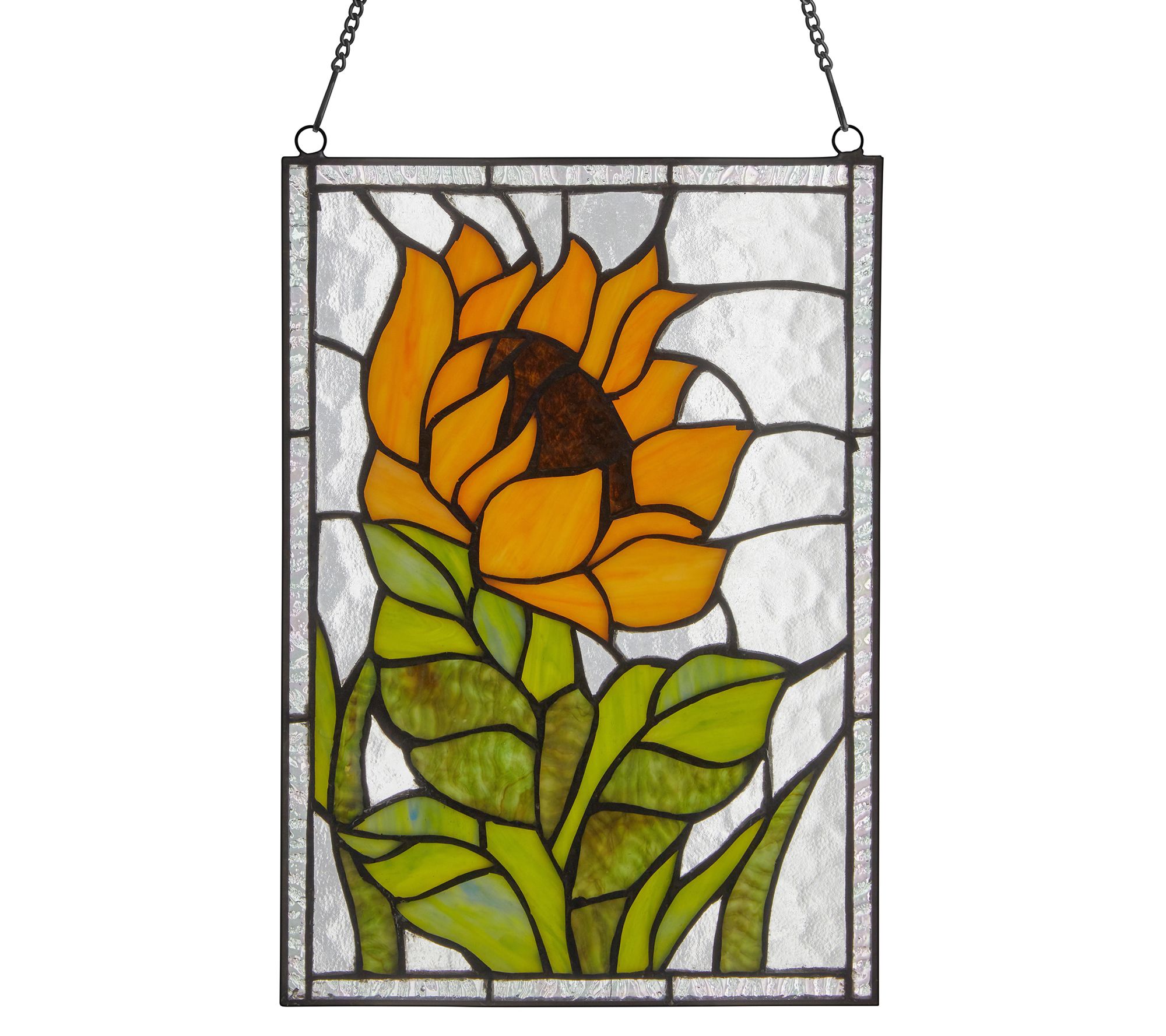 Sunflower with Leaves Stained Glass 12x12 Patterned Vinyl Sheet