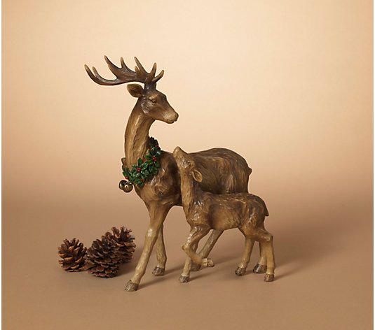 Christmas Reindeer Decor with  Baby Accent by Gerson Co