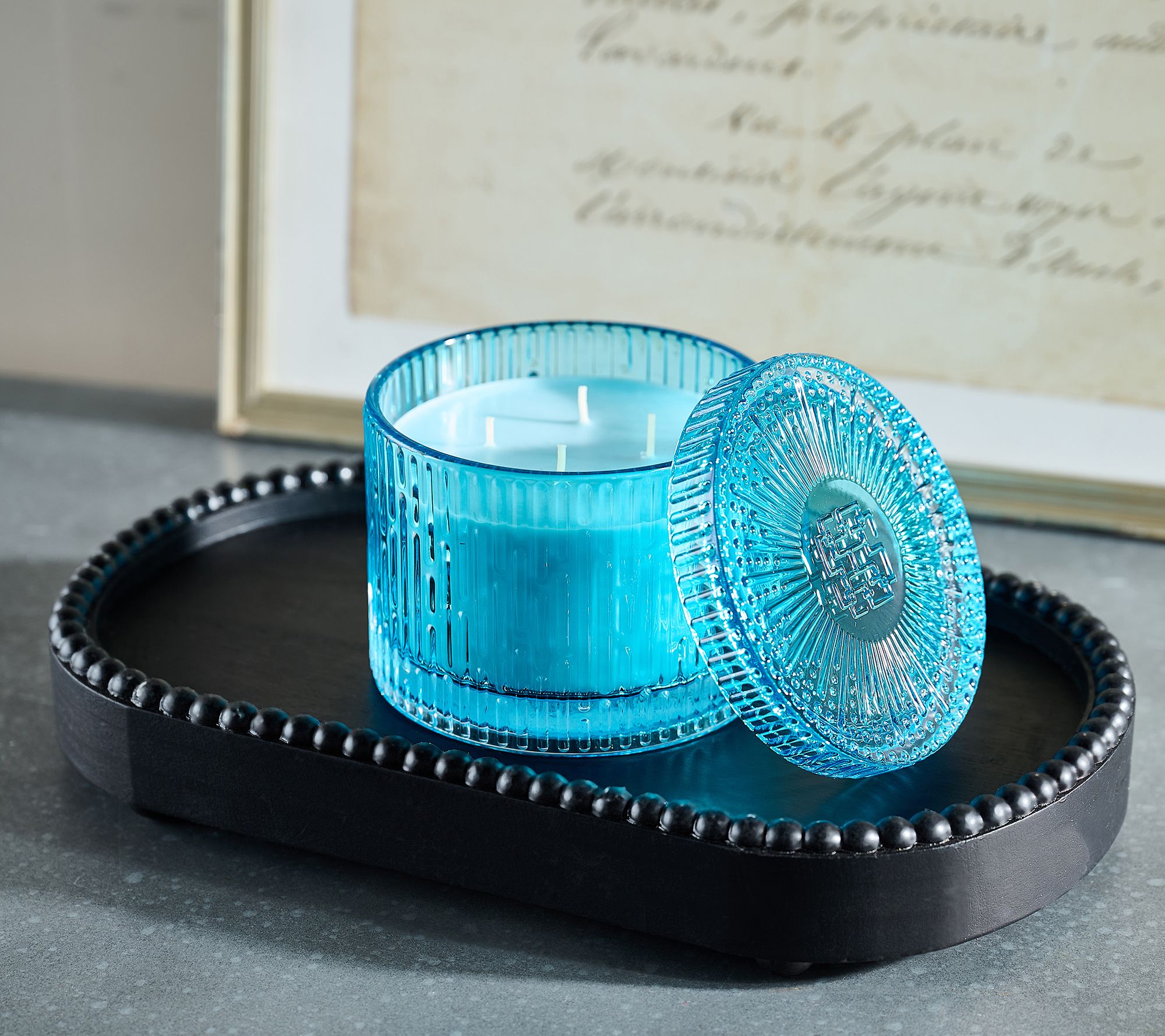 HomeWorx by Slatkin & Co. 18oz Oahu Passion Ribbed Glass Candle