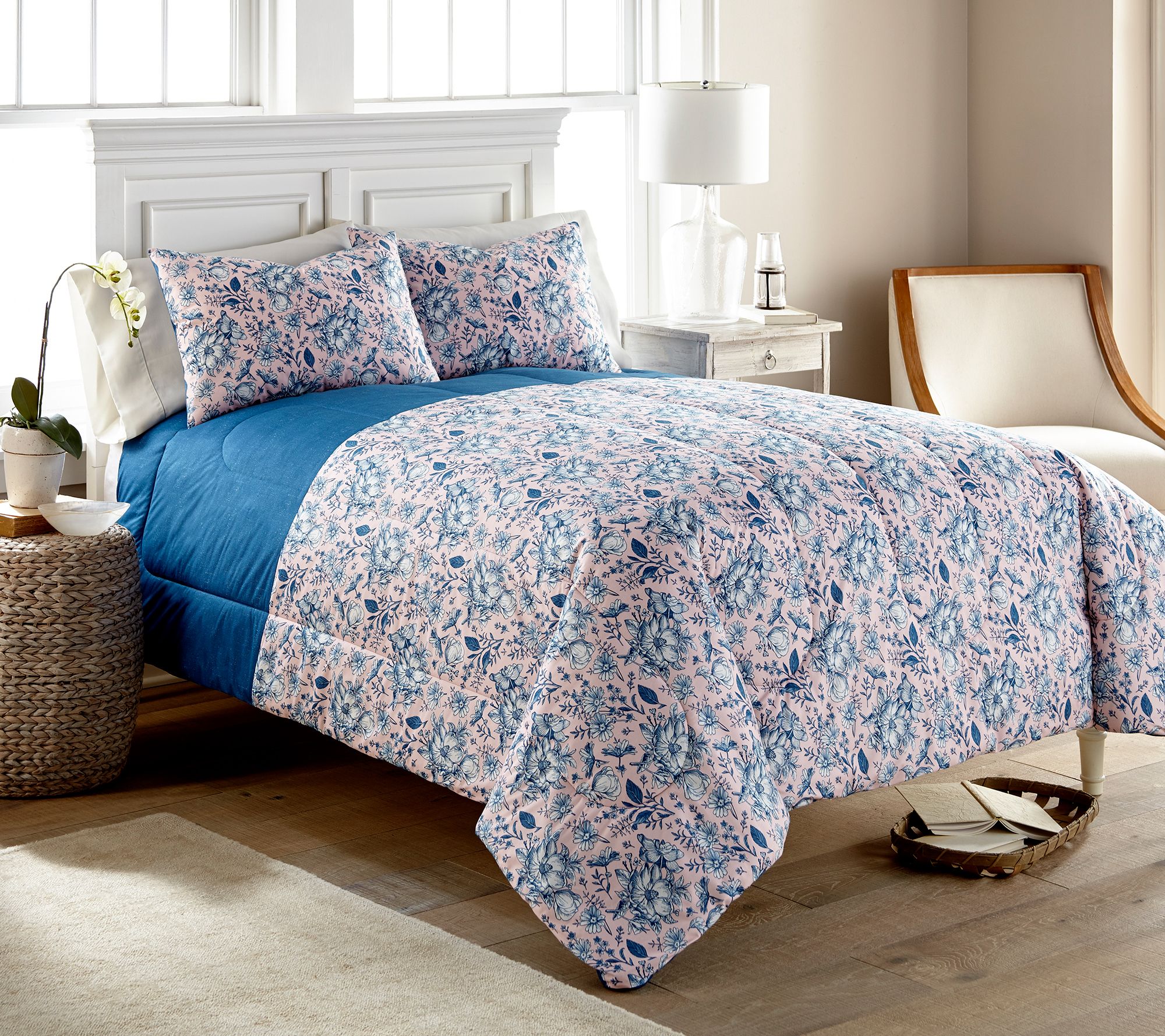 Shavel Full/Queen Micro Flannel 6 in 1 Comforte r Set