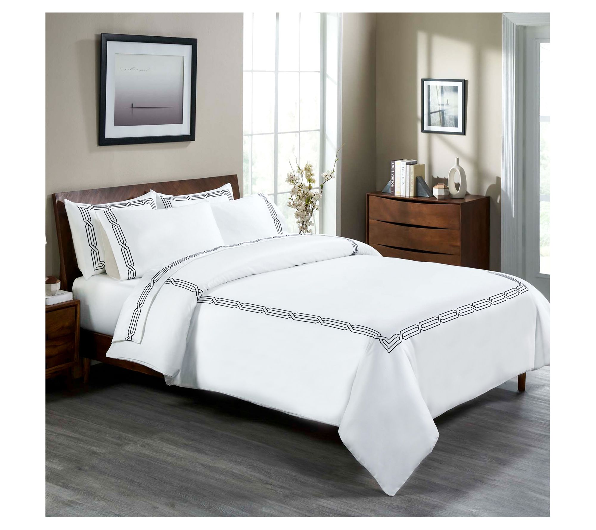 Superior 1200TC Embroidered Duvet Cover Set, King/Cal. King