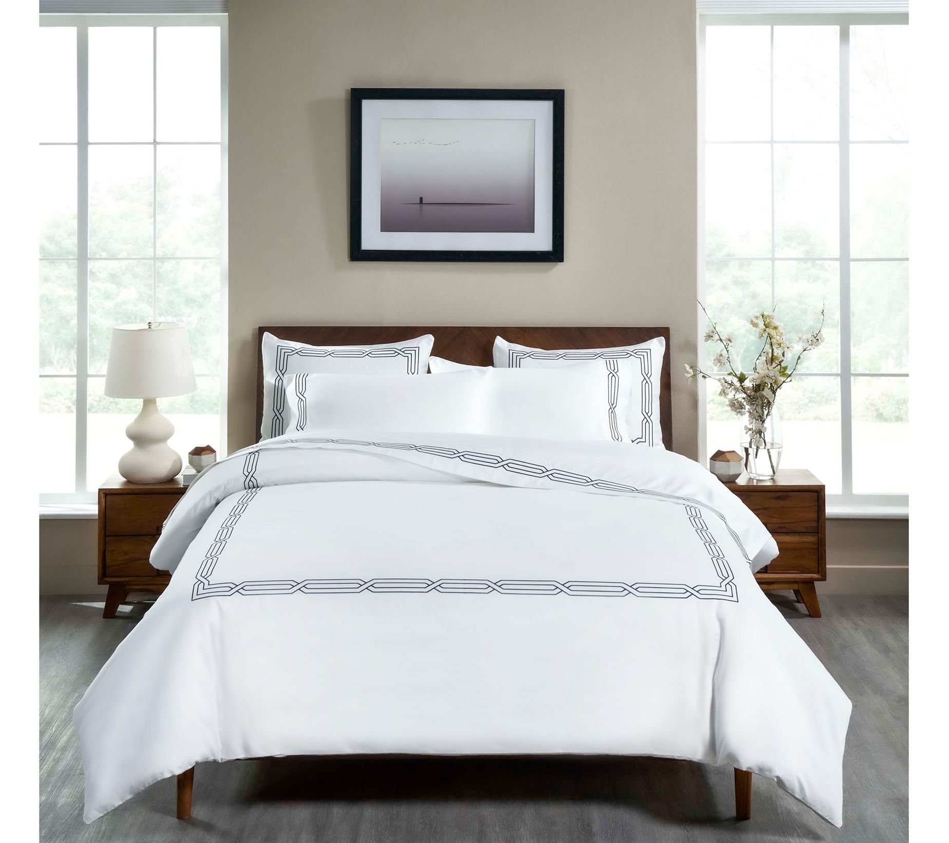 Superior 1200TC Embroidered Duvet Cover Set, King/Cal. King