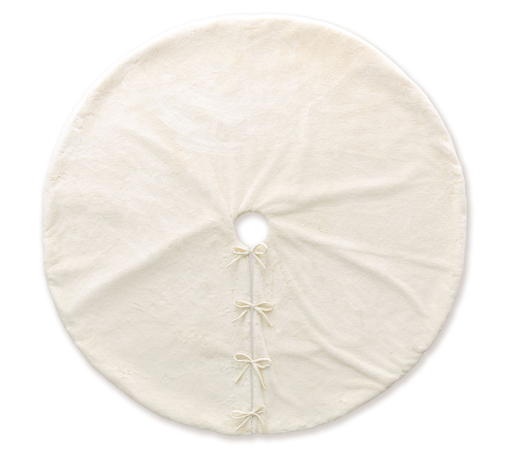 Glitzhome 60"D Oversized Faux Rabbit Fur Christmas Tree Skirt