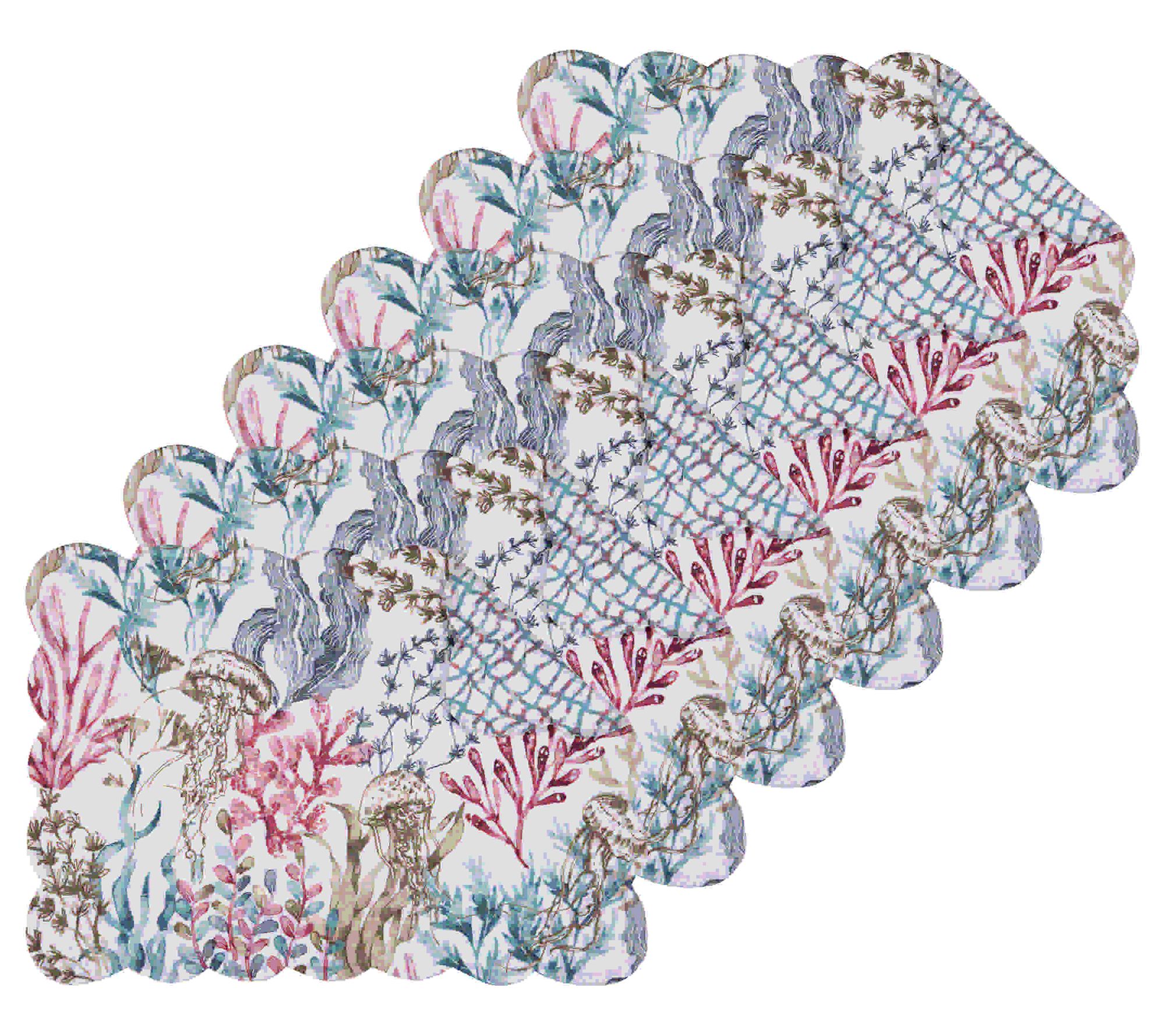 Delphina Reef Set of 6 Round Placemats by Valerie