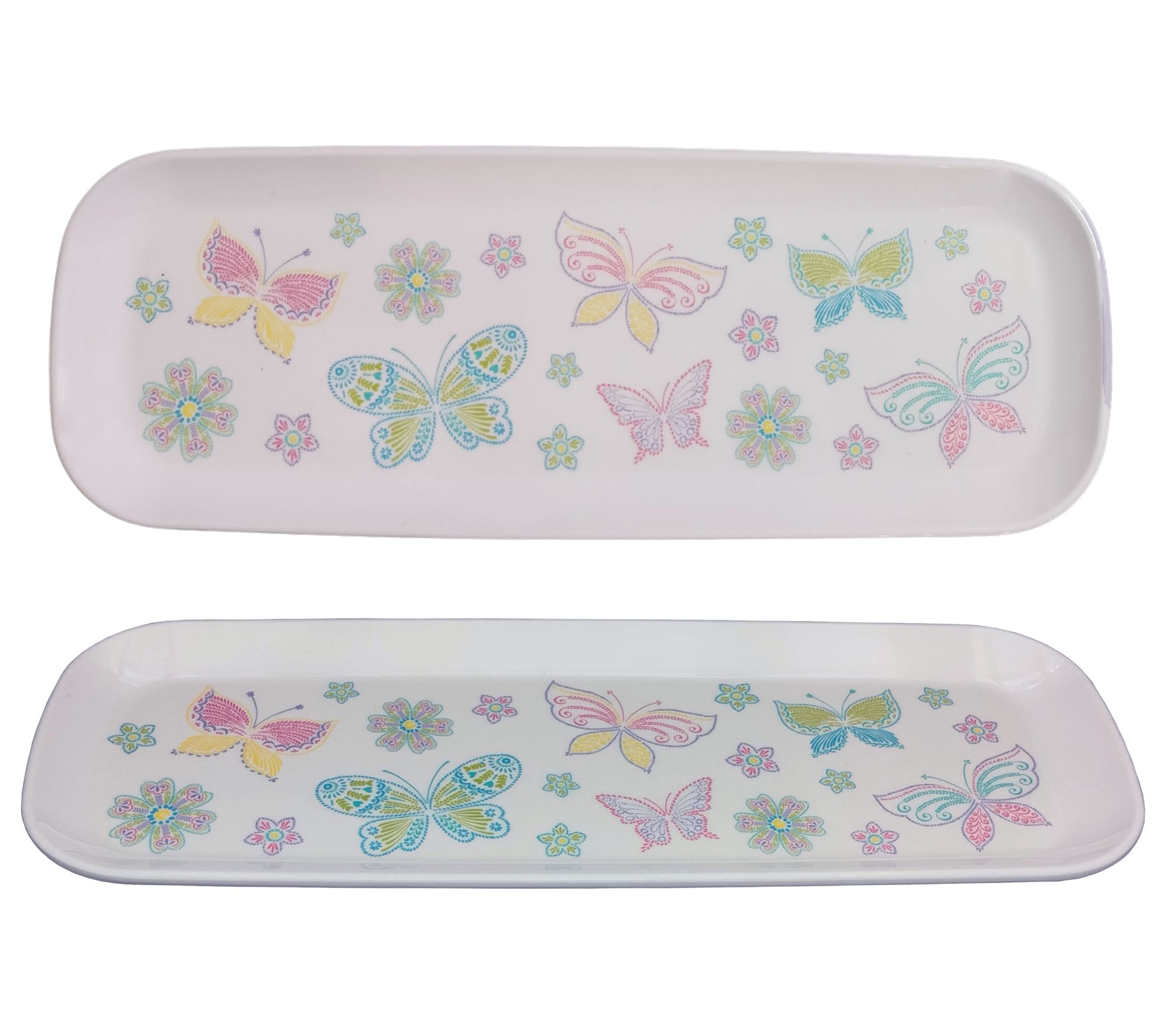 Temp-tations Seasonal Set of 2 Melamine Serving Trays