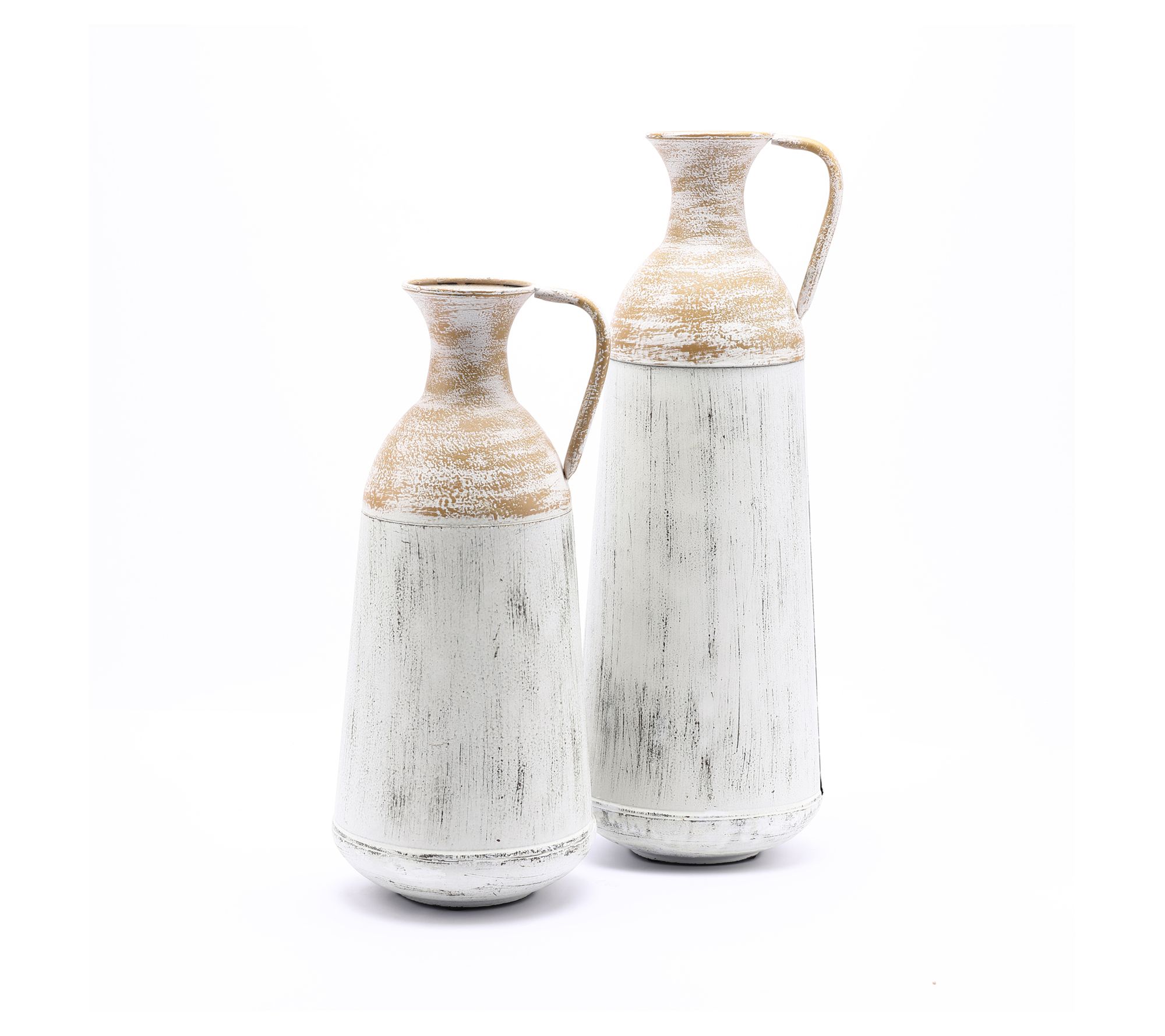 LuxenHome 2-Piece Distressed Metal Vase Set