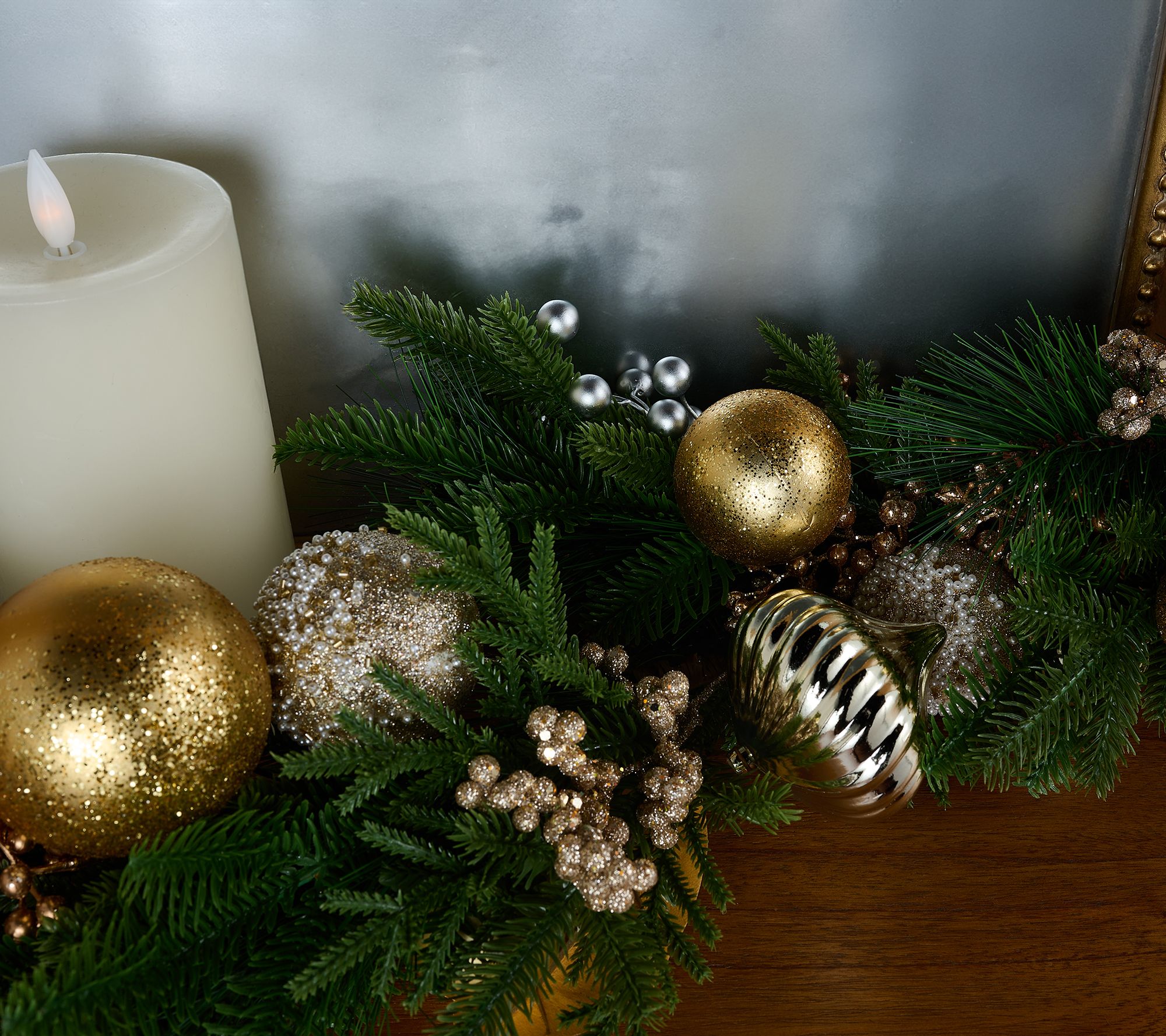 4' Ornament, Pine and Berry Garland by Valerie