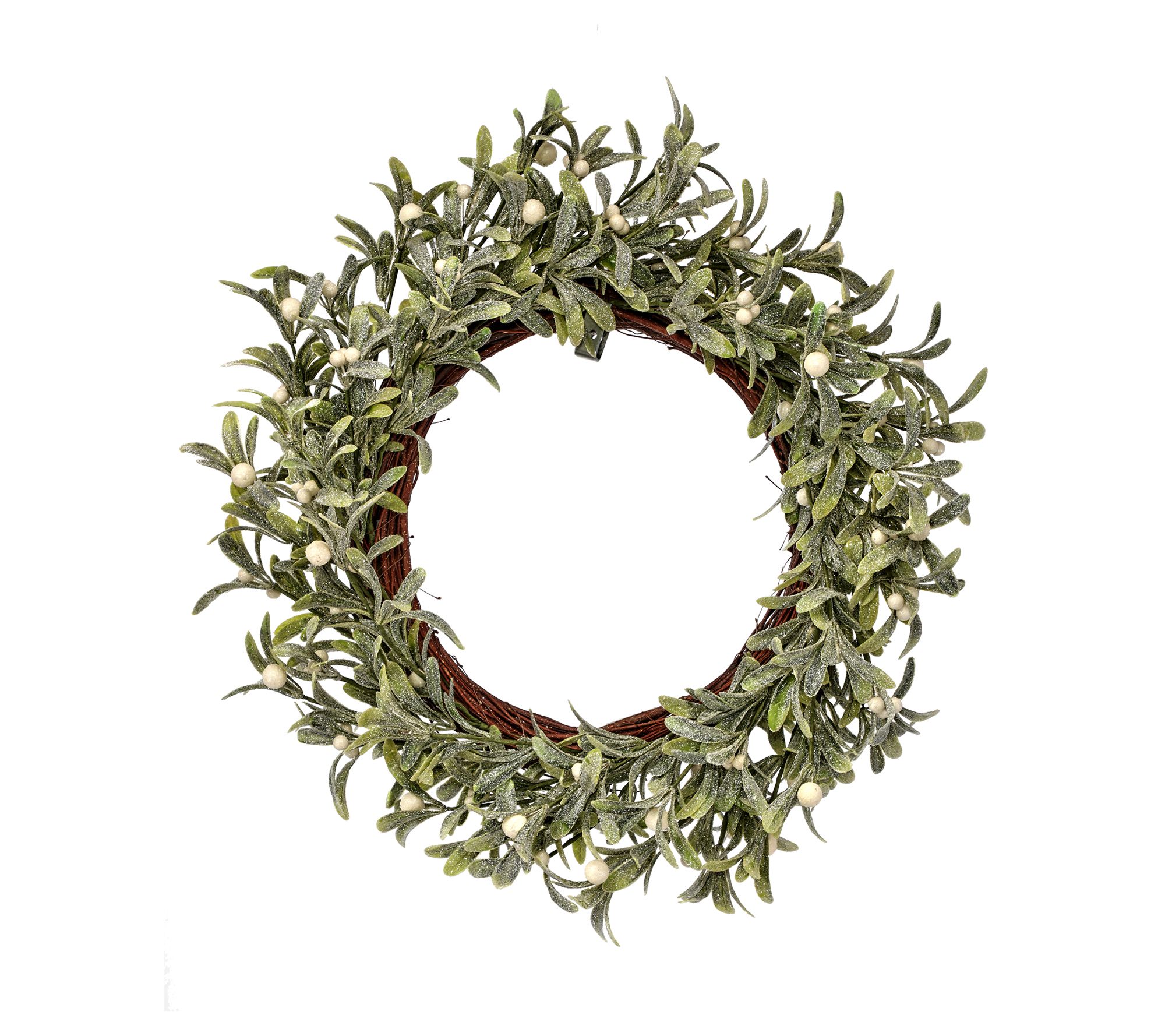 22" Frosted Waterproof Mistletoe Berry Wreath by Valerie