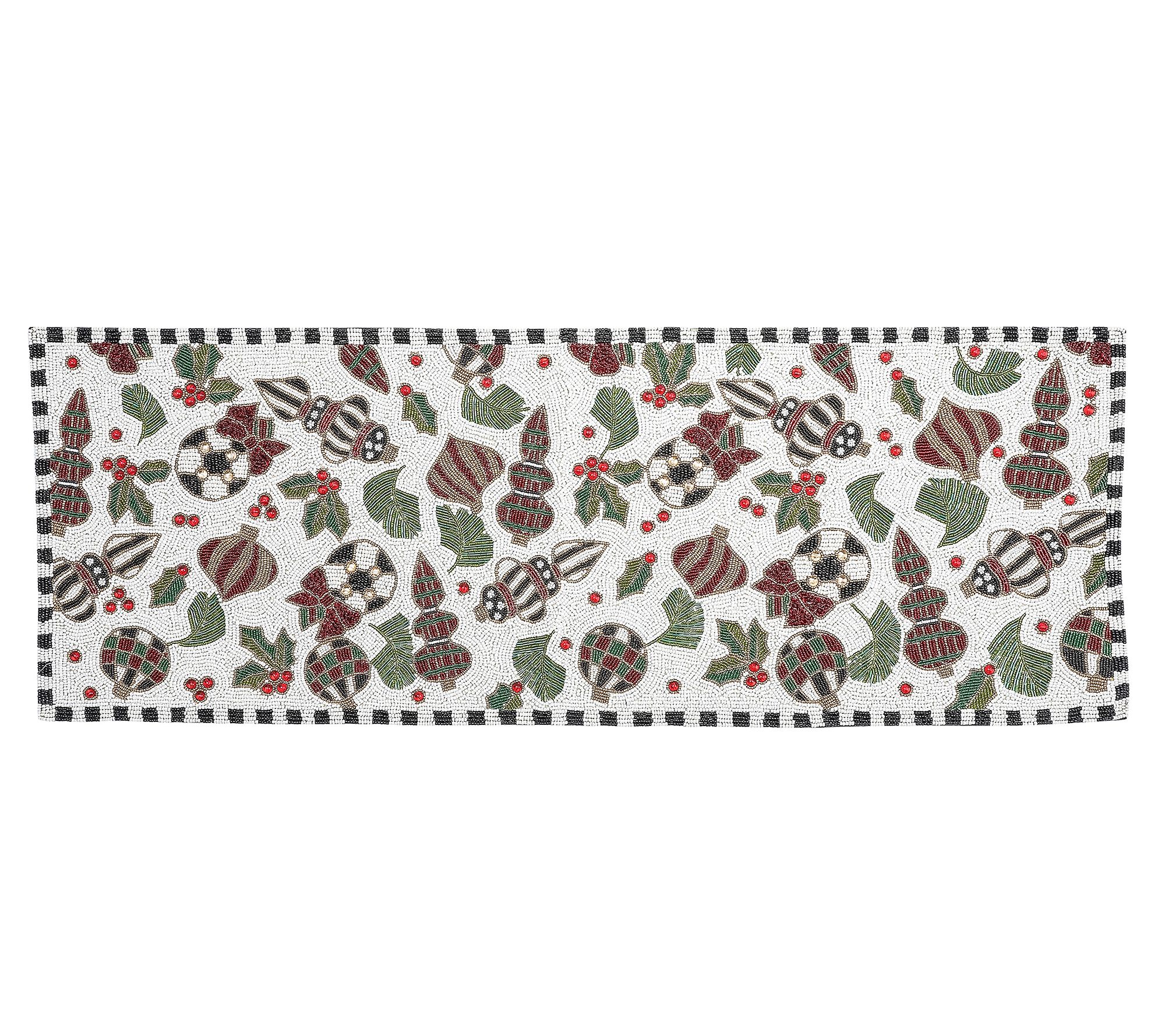 MacKenzie - Childs Deck the Halls Beaded Table Runner