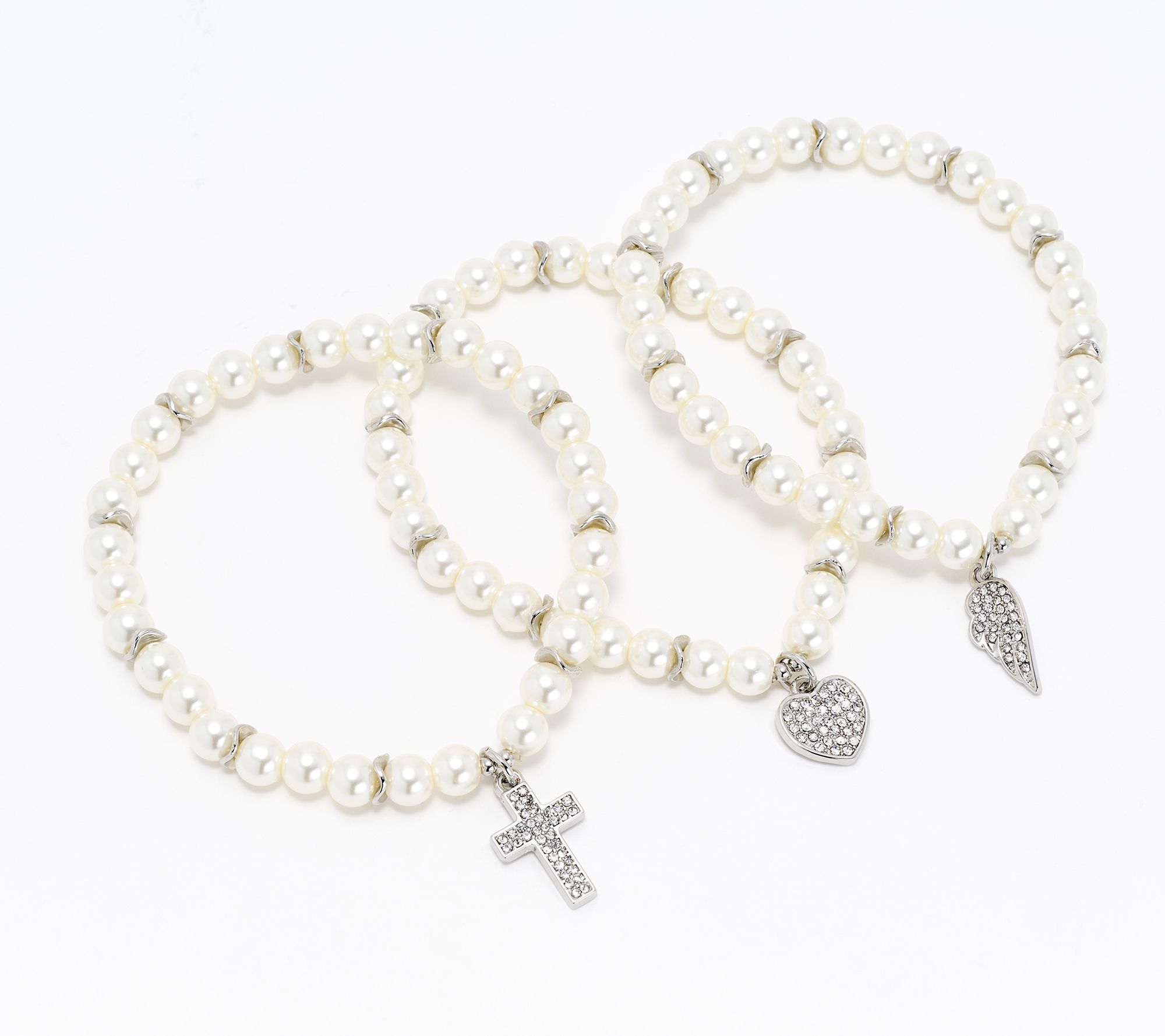 Always By My Side 3-Piece Faux Pearl Bracelets by Valerie