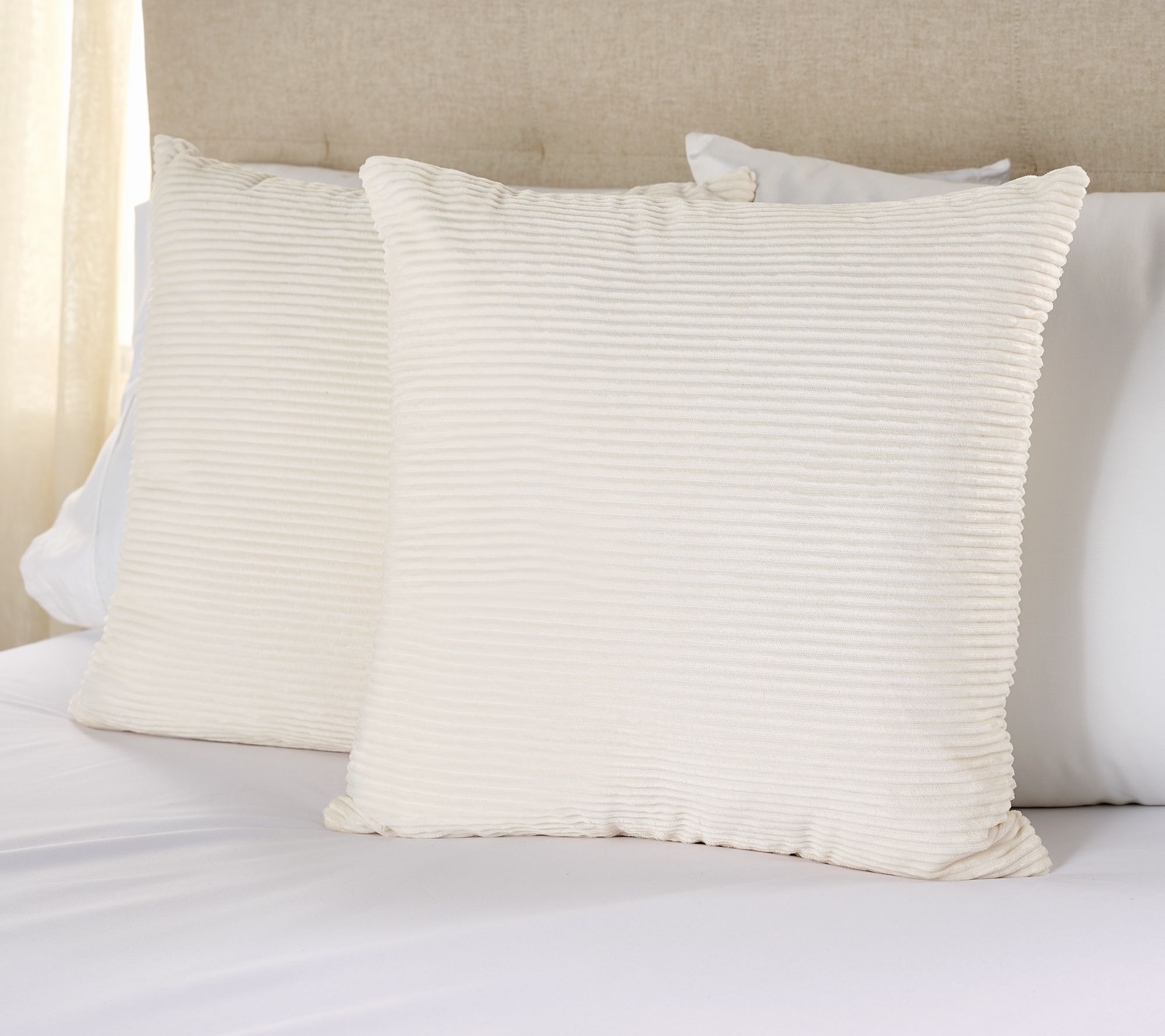 Home Reflections S/2 Ribbed Velvet 18x18 Dec Pillows