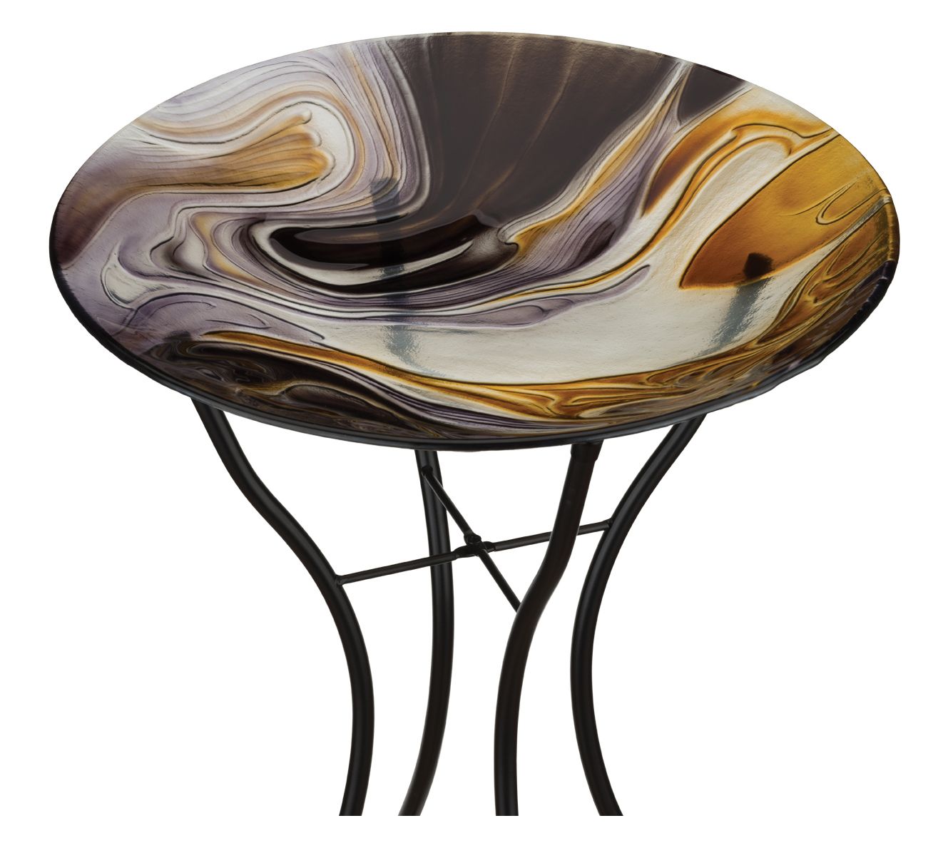 Regal Art & Gift 18" Birdbath with Stand - Swirl Black