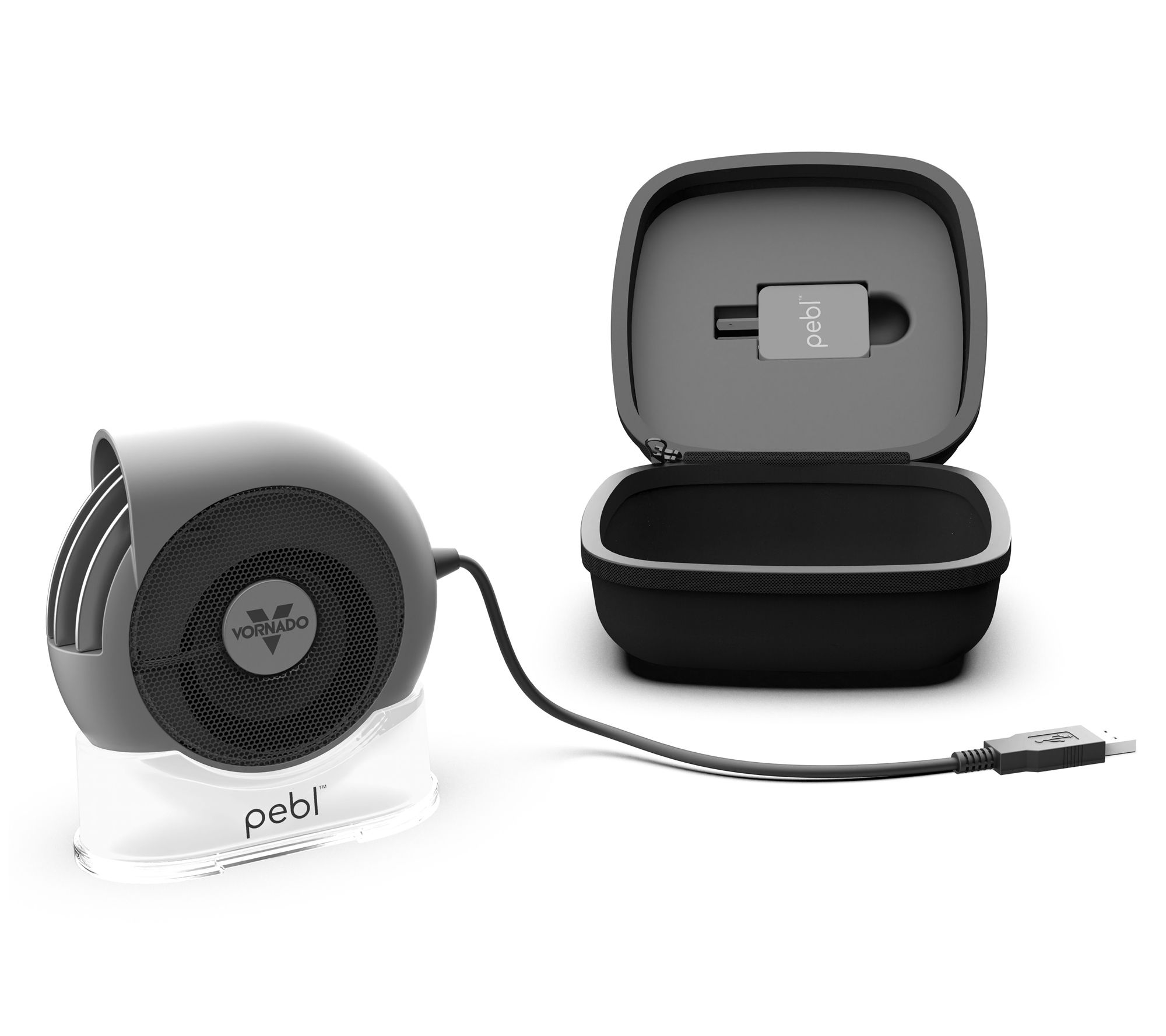 Vornado PEBL PAK Portable Desk Fan with Carry C ase & USB Powe