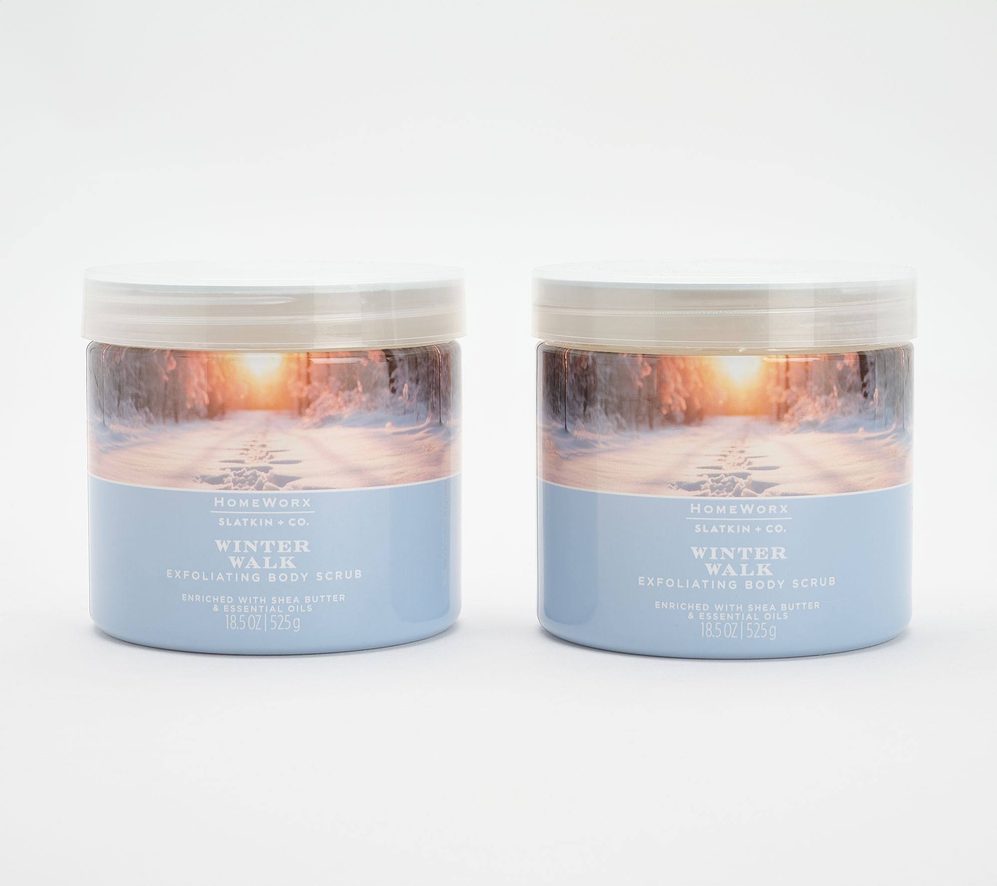 HomeWorx by Slatkin + Co. S/2 19oz Winter Walk Body Scrub