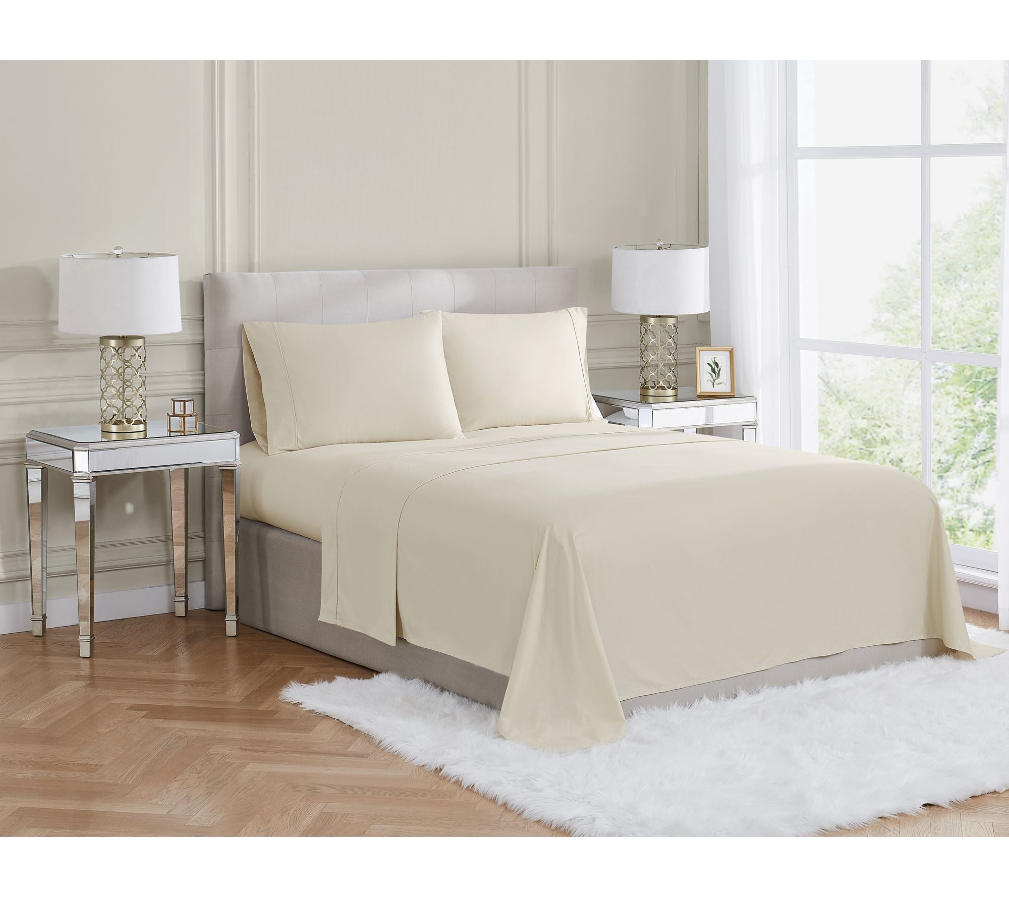 Borghese Roma 400TC Percale Cotton Queen 4-Piece Sheet Set