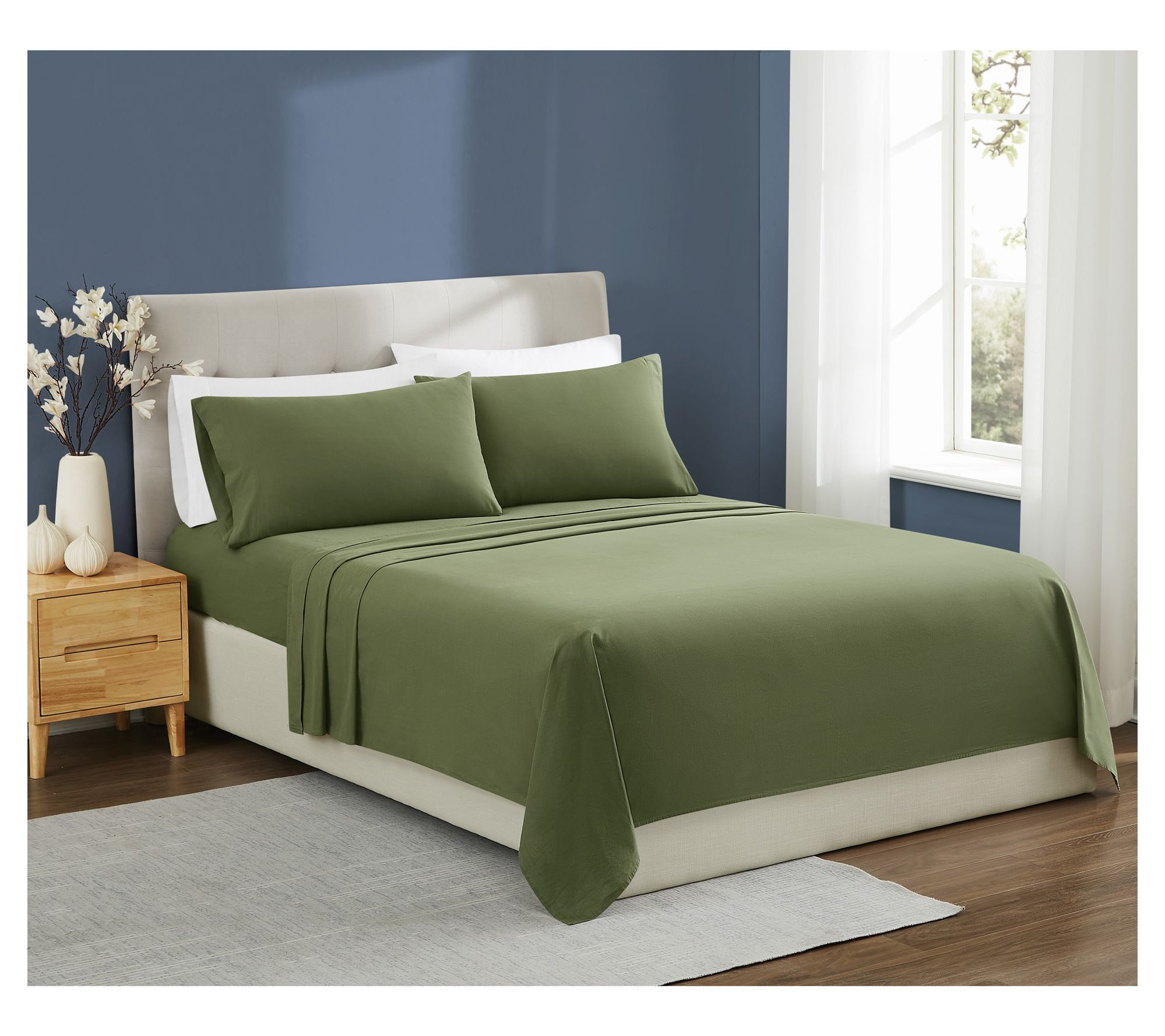 Brooklyn Loom Essential Cotton Queen 4-Piece Sh eet Set